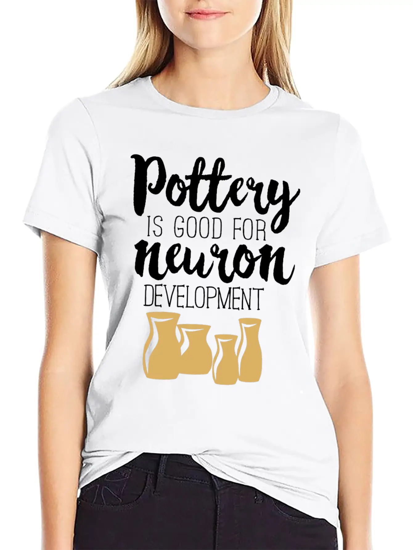 Pottery Gifts Anniversary Funny Ceramics Neuron Basic Graphic T-Shirt – Daily Comfort In Soft Cotton