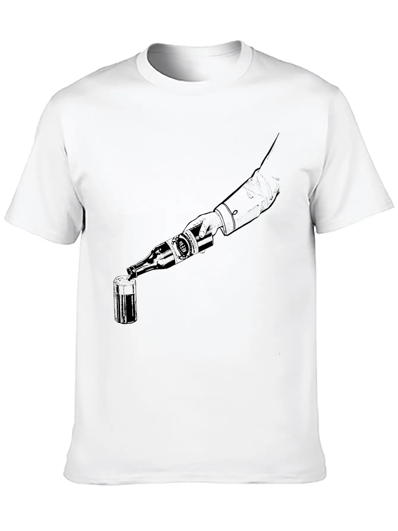 Pouring A Beer Modern Fit Casual T-Shirt – Clean And Versatile Design