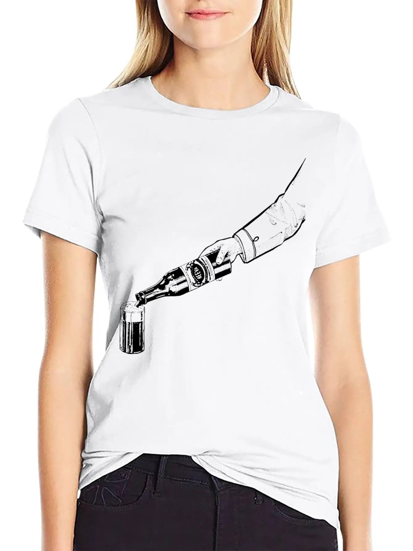 Pouring A Beer Modern Fit Casual T-Shirt – Clean And Versatile Design