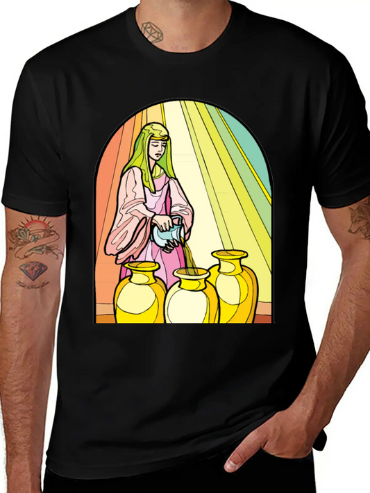 Pouring Olive Oil Basic Graphic T-Shirt – Daily Comfort In Soft Cotton