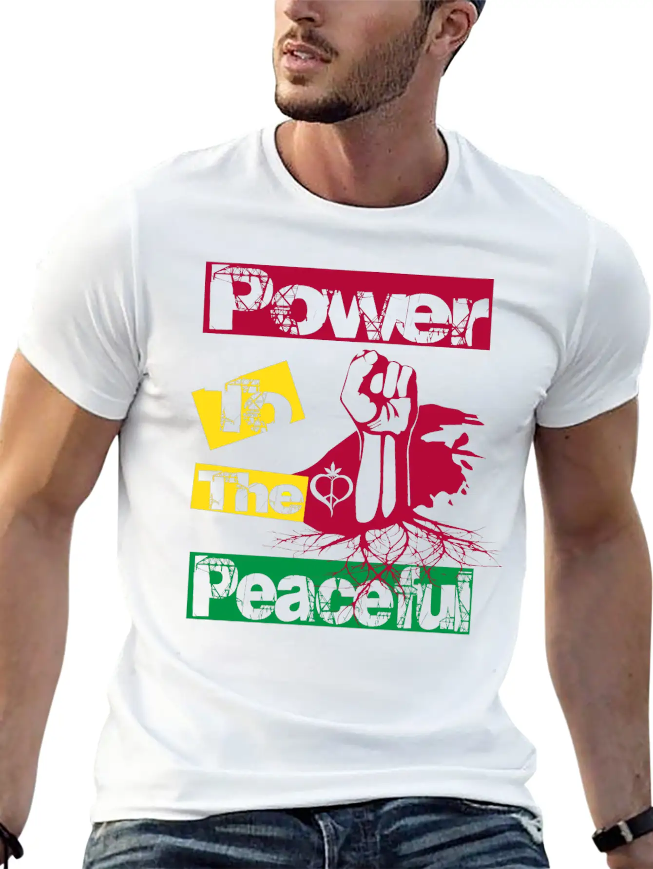 Power To The Peaceful Lightweight Cotton T-Shirt – Daily Comfort Graphic Shirt