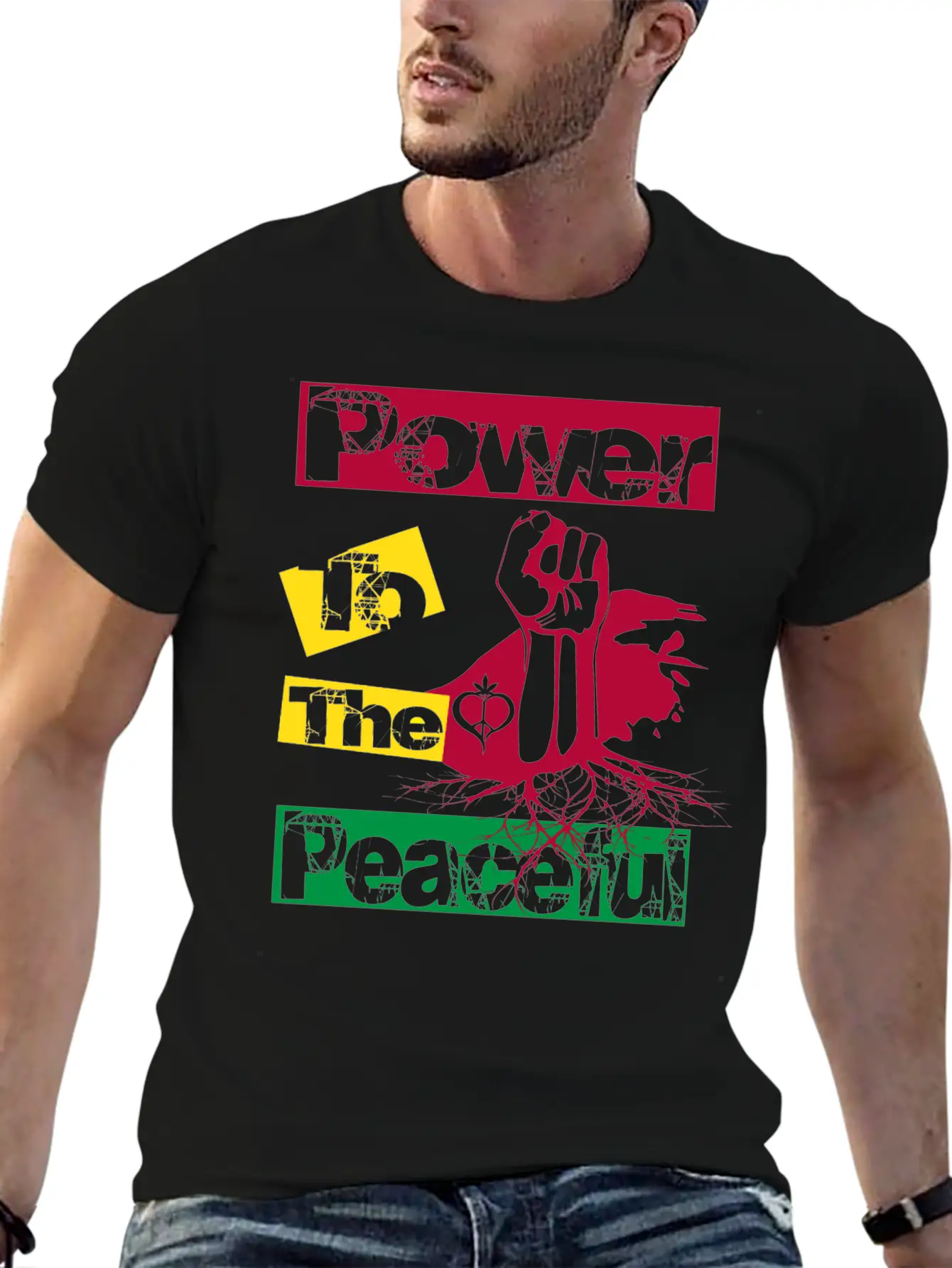 Power To The Peaceful Lightweight Cotton T-Shirt – Daily Comfort Graphic Shirt