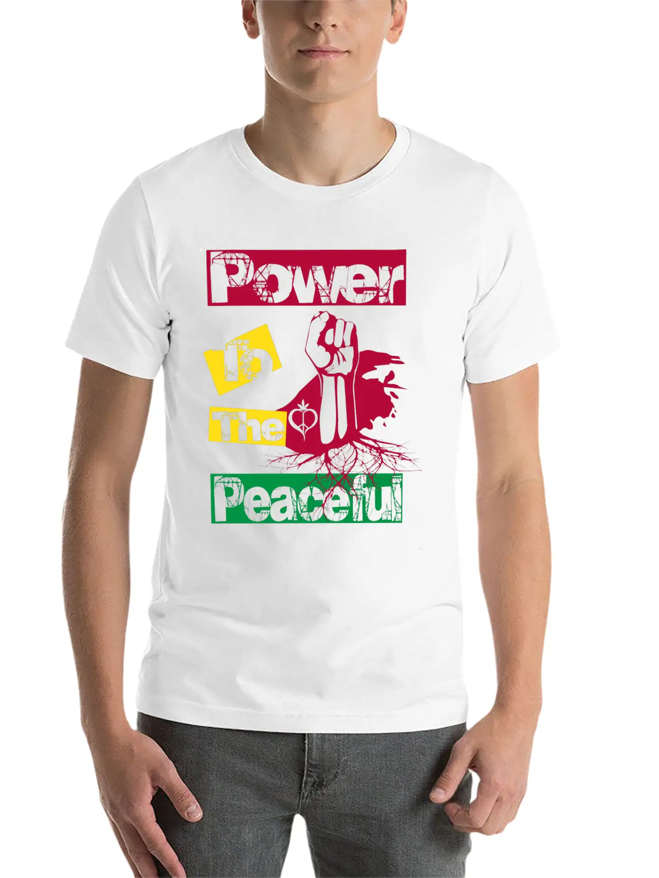 Power To The Peaceful Lightweight Cotton T-Shirt – Daily Comfort Graphic Shirt