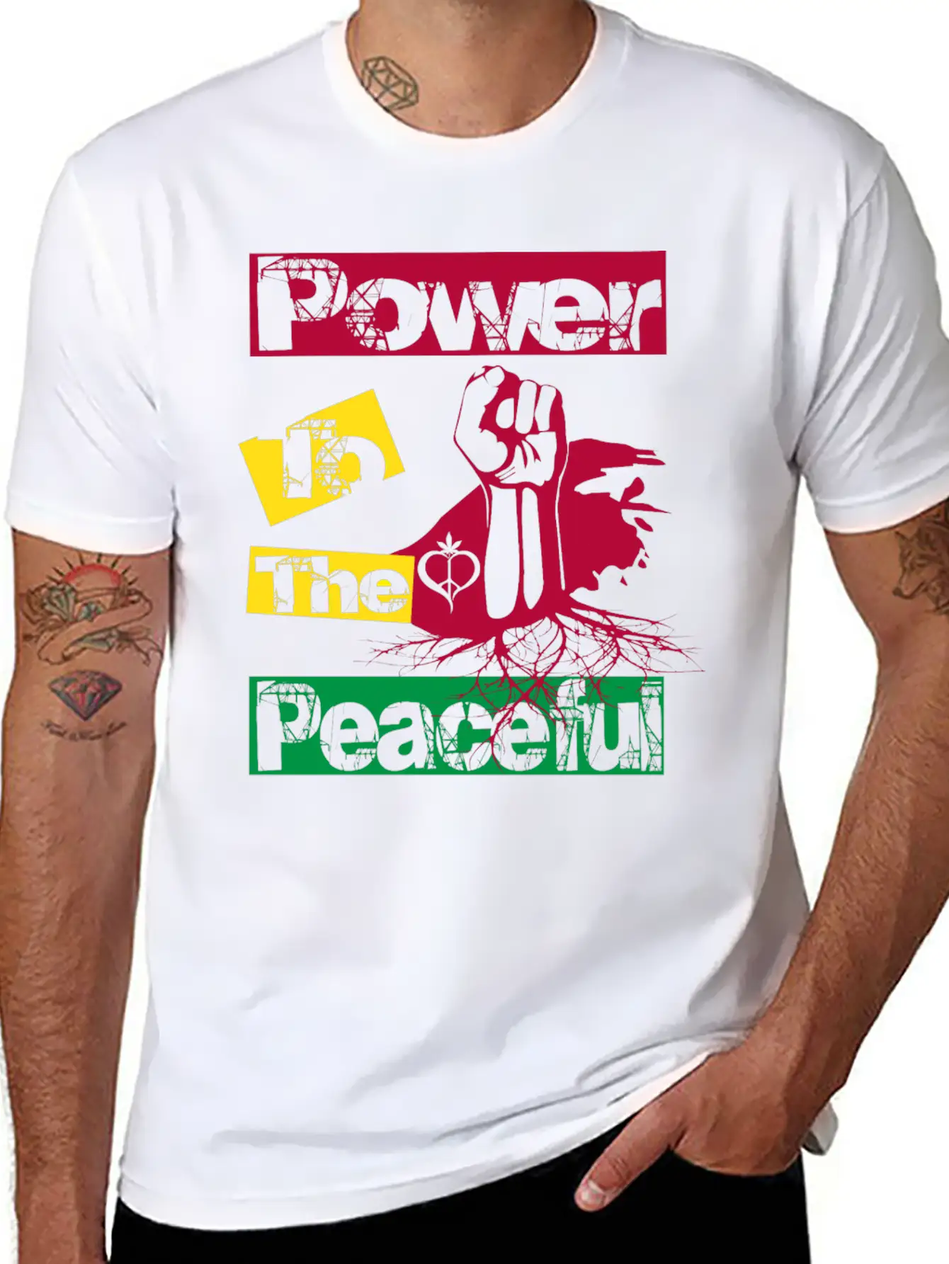 Power To The Peaceful Lightweight Cotton T-Shirt – Daily Comfort Graphic Shirt
