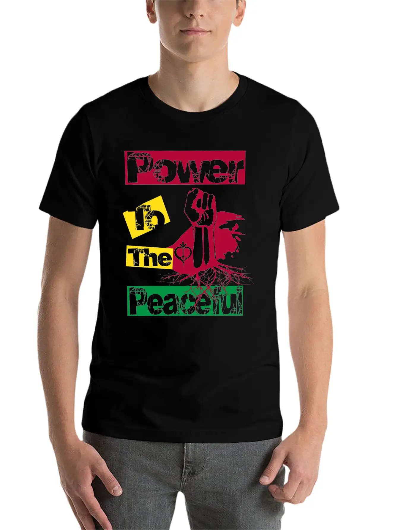 Power To The Peaceful Lightweight Cotton T-Shirt – Daily Comfort Graphic Shirt