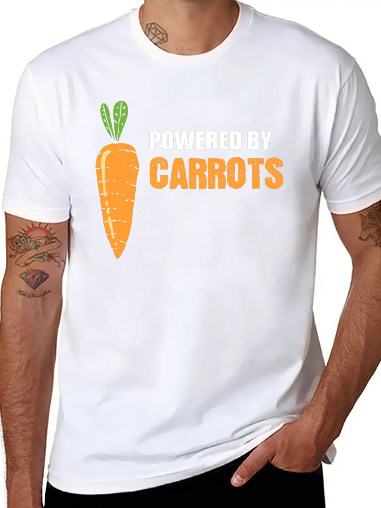 Powered By Carrots Agriculturist Gift Essential Cotton Tee For Daily Outfits – Unisex Style