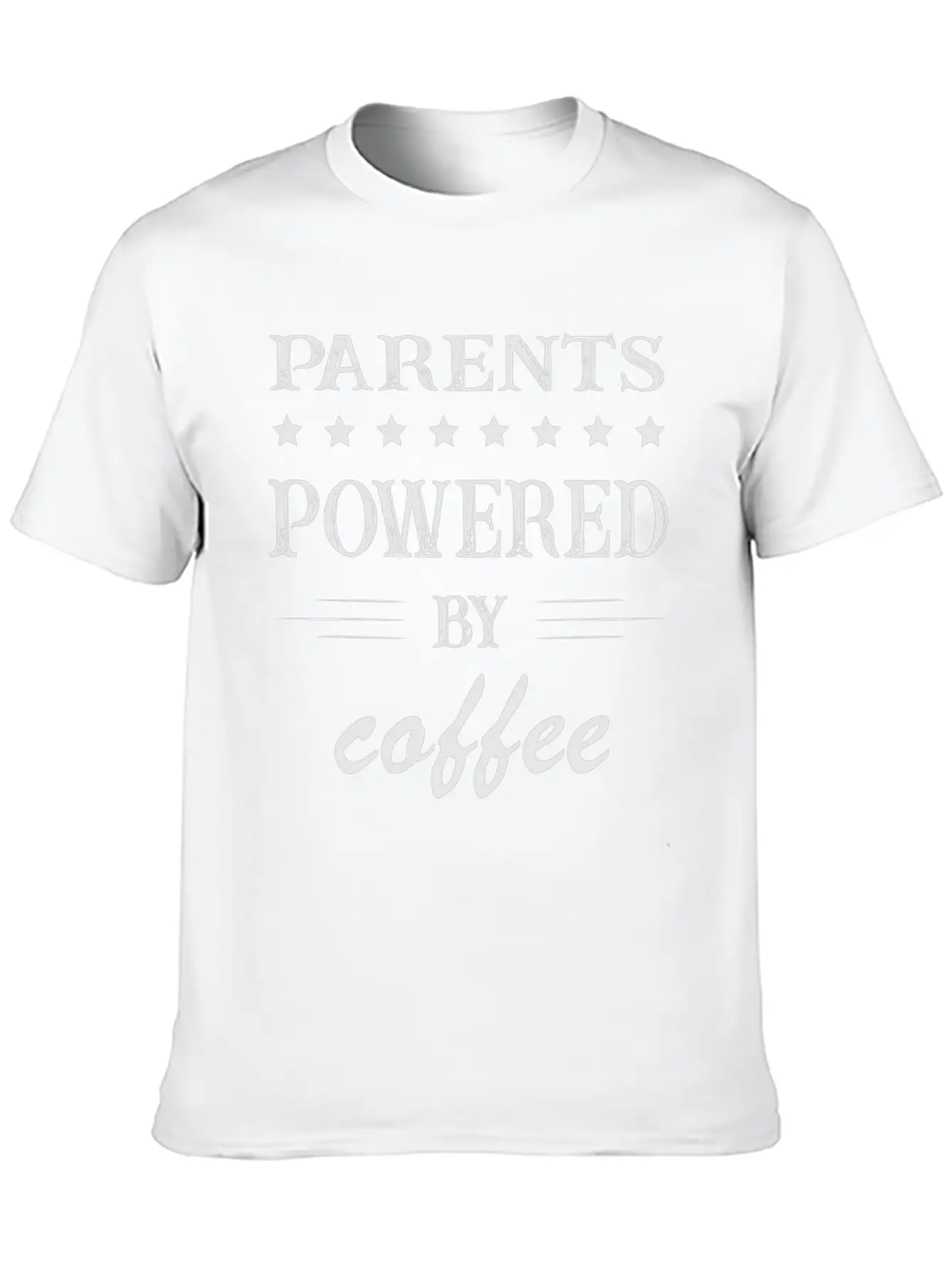 Powered By Coffee, Coffee, Parents, Mom, Dad Lightweight Cotton T-Shirt – Daily Comfort Graphic Shirt