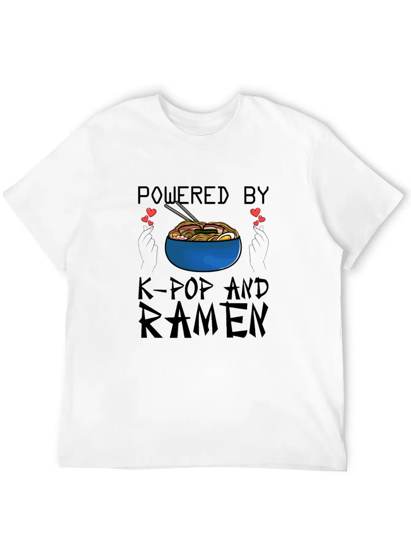 Powered By K-Pop And Ramen Korean Pop Lover K-Popk Soft Cotton Short Sleeve Tee – Unisex Wardrobe Staple