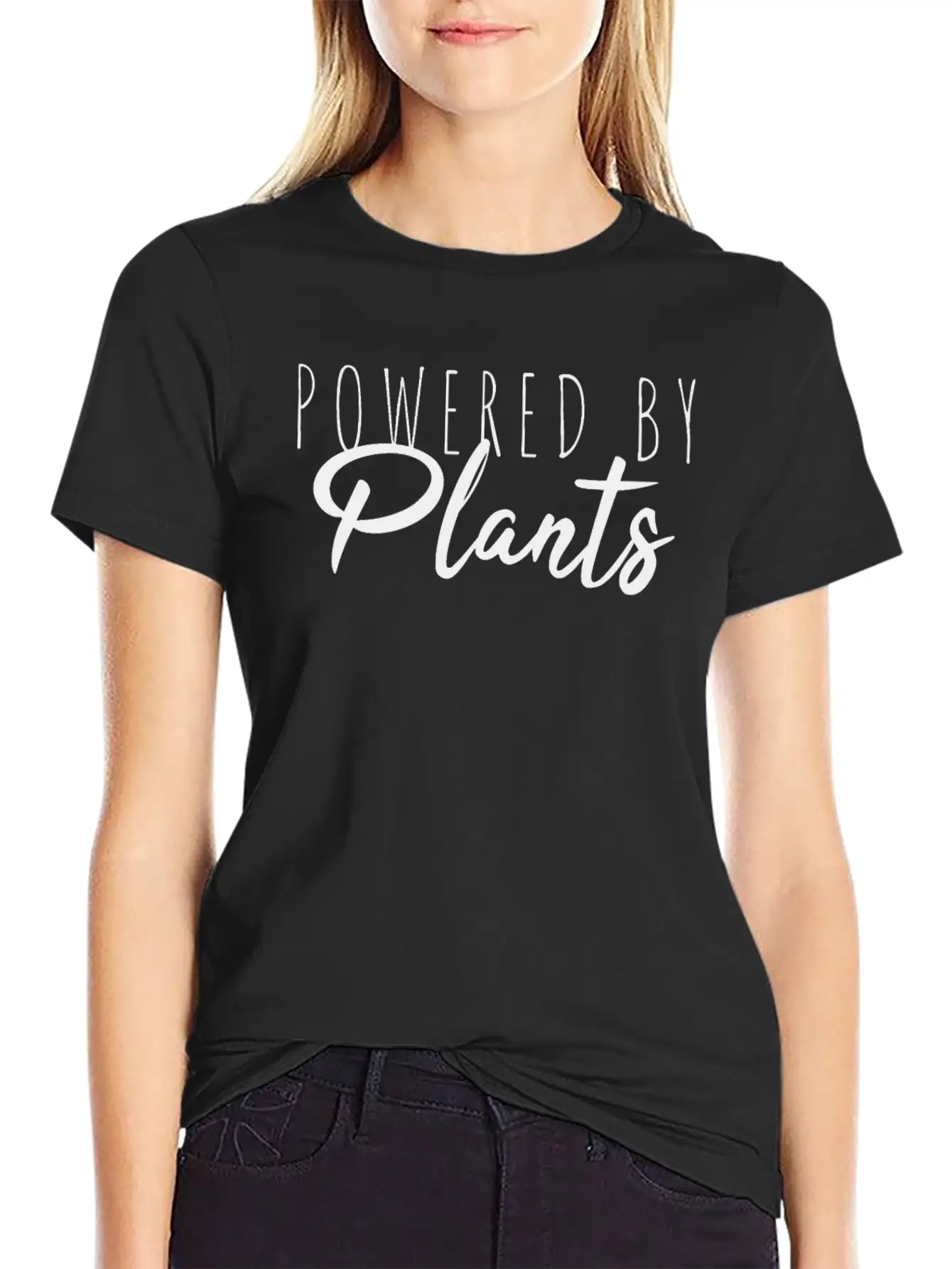 POWERED BY PLANTS Vegetarian VEGAN Quote Soft Cotton Short Sleeve Tee – Unisex Wardrobe Staple