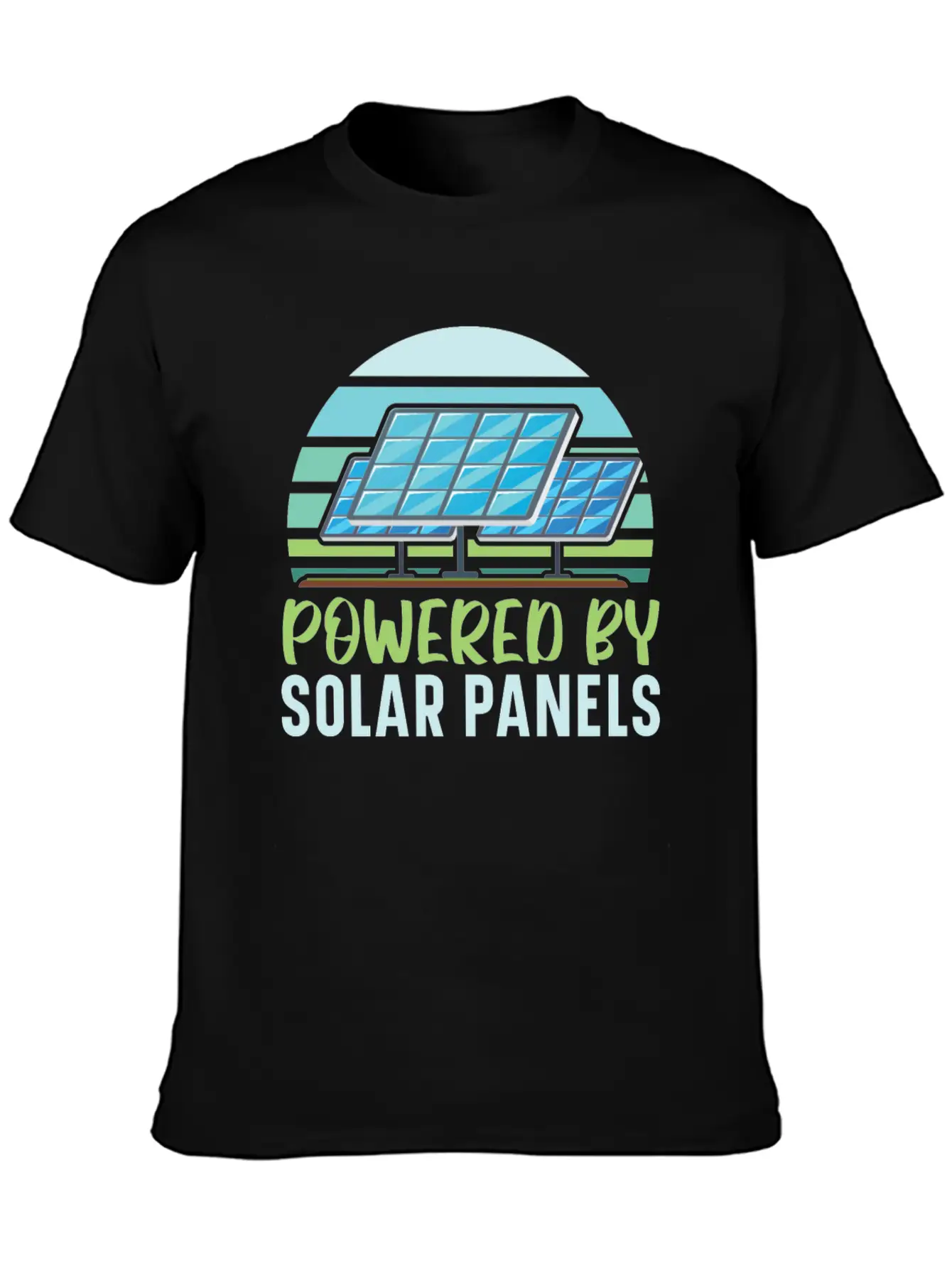 Powered By Solar Panels Renewable Energy Unisex Casual T-Shirt – Clean Design For Daily Comfort