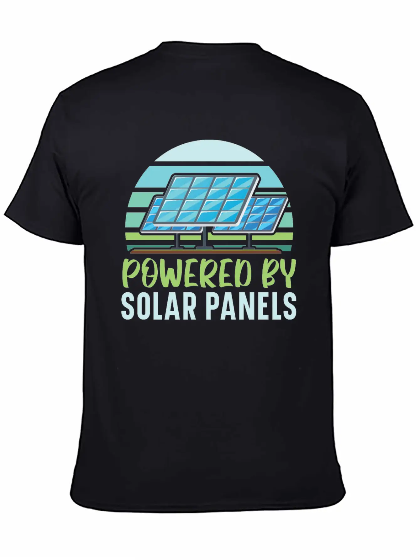 Powered By Solar Panels Renewable Energy Unisex Casual T-Shirt – Clean Design For Daily Comfort