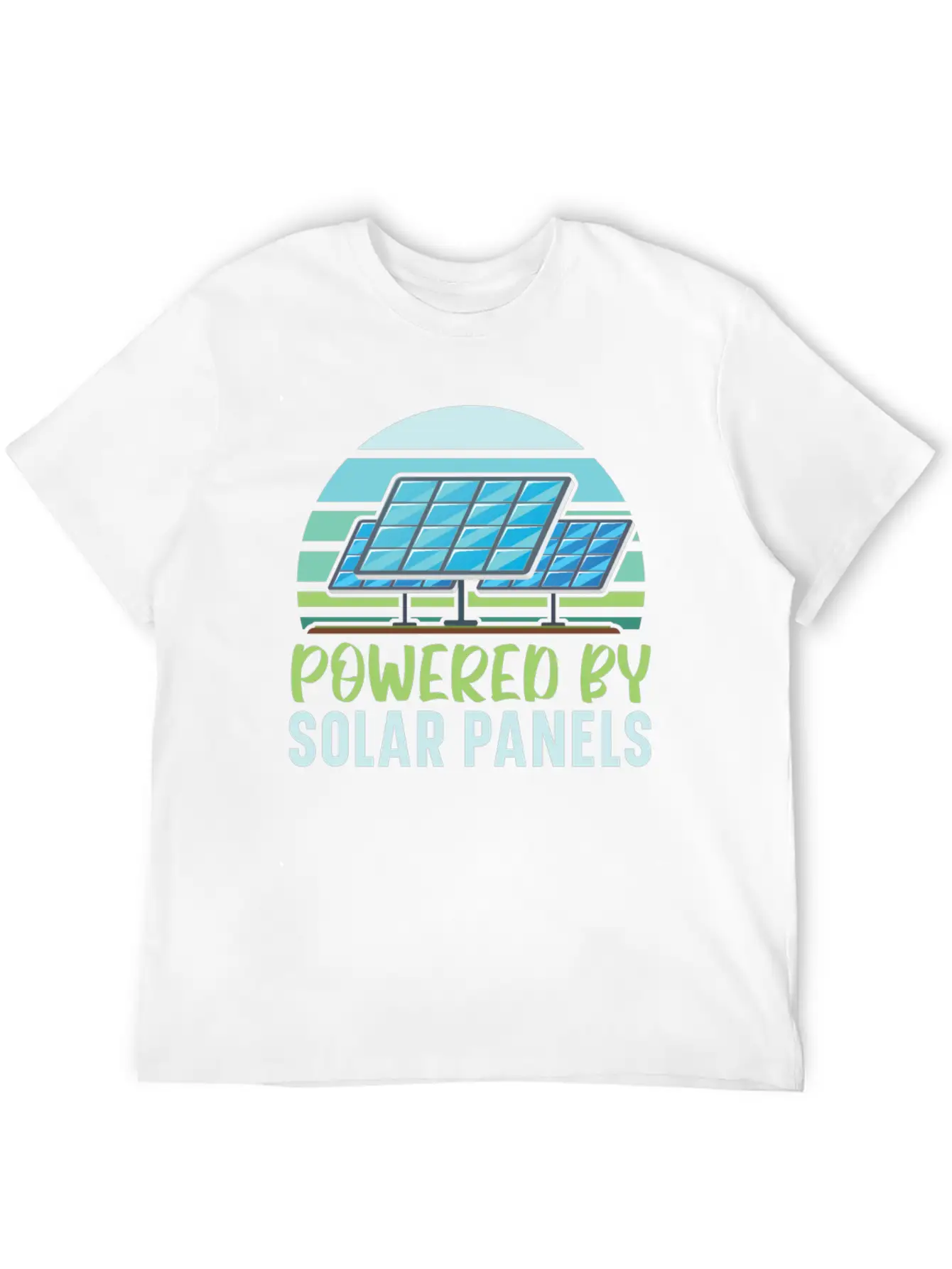 Powered By Solar Panels Renewable Energy Unisex Casual T-Shirt – Clean Design For Daily Comfort