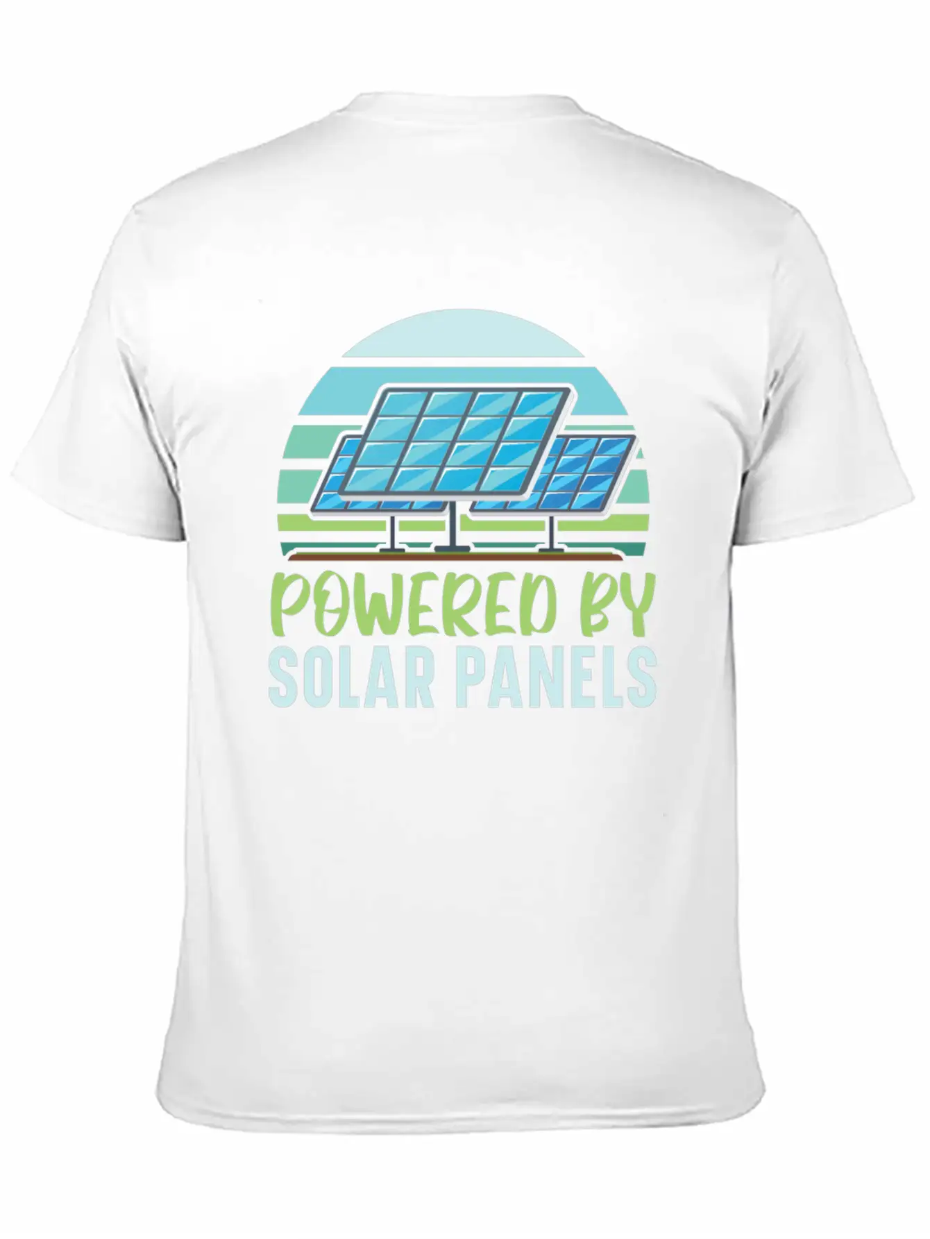 Powered By Solar Panels Renewable Energy Unisex Casual T-Shirt – Clean Design For Daily Comfort