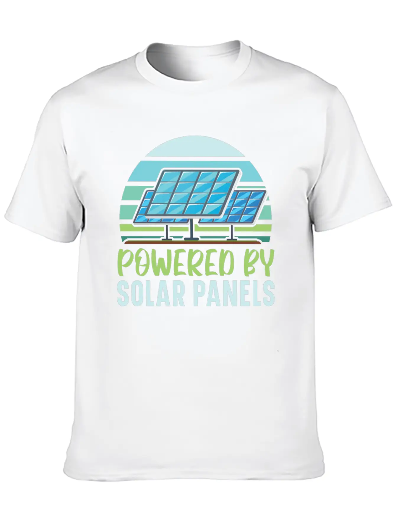 Powered By Solar Panels Renewable Energy Unisex Casual T-Shirt – Clean Design For Daily Comfort