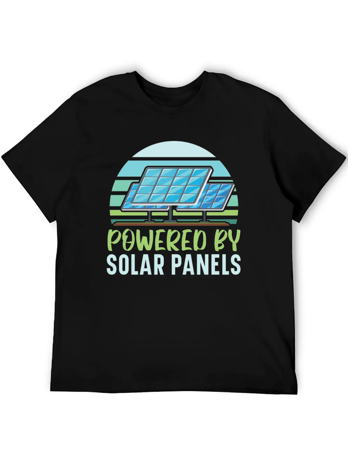 Powered By Solar Panels Renewable Energy Unisex Casual T-Shirt – Clean Design For Daily Comfort
