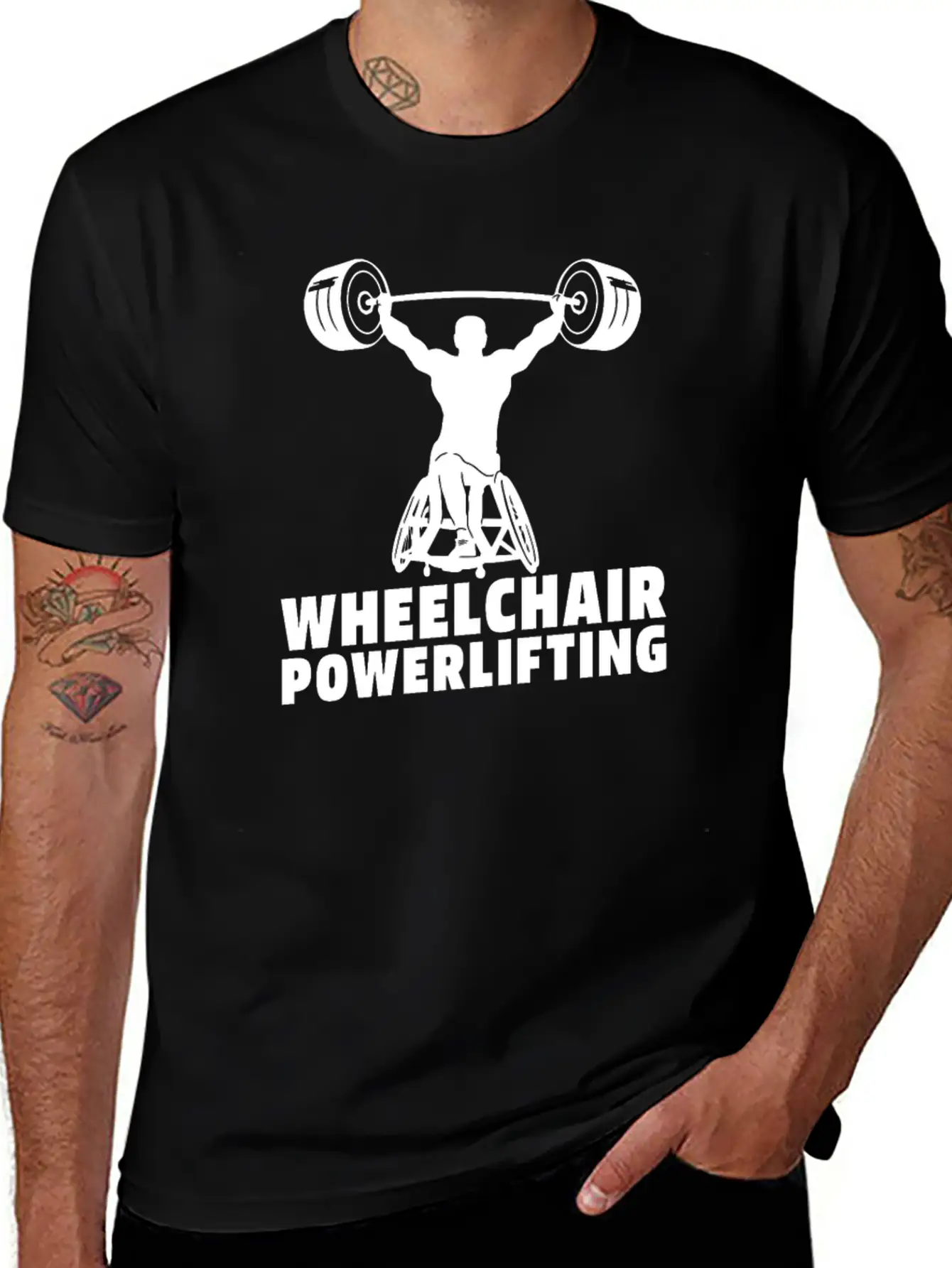 Powerlifting Powerlifter Wheelchair Relaxed Everyday Tee – Lightweight And Durable Cotton