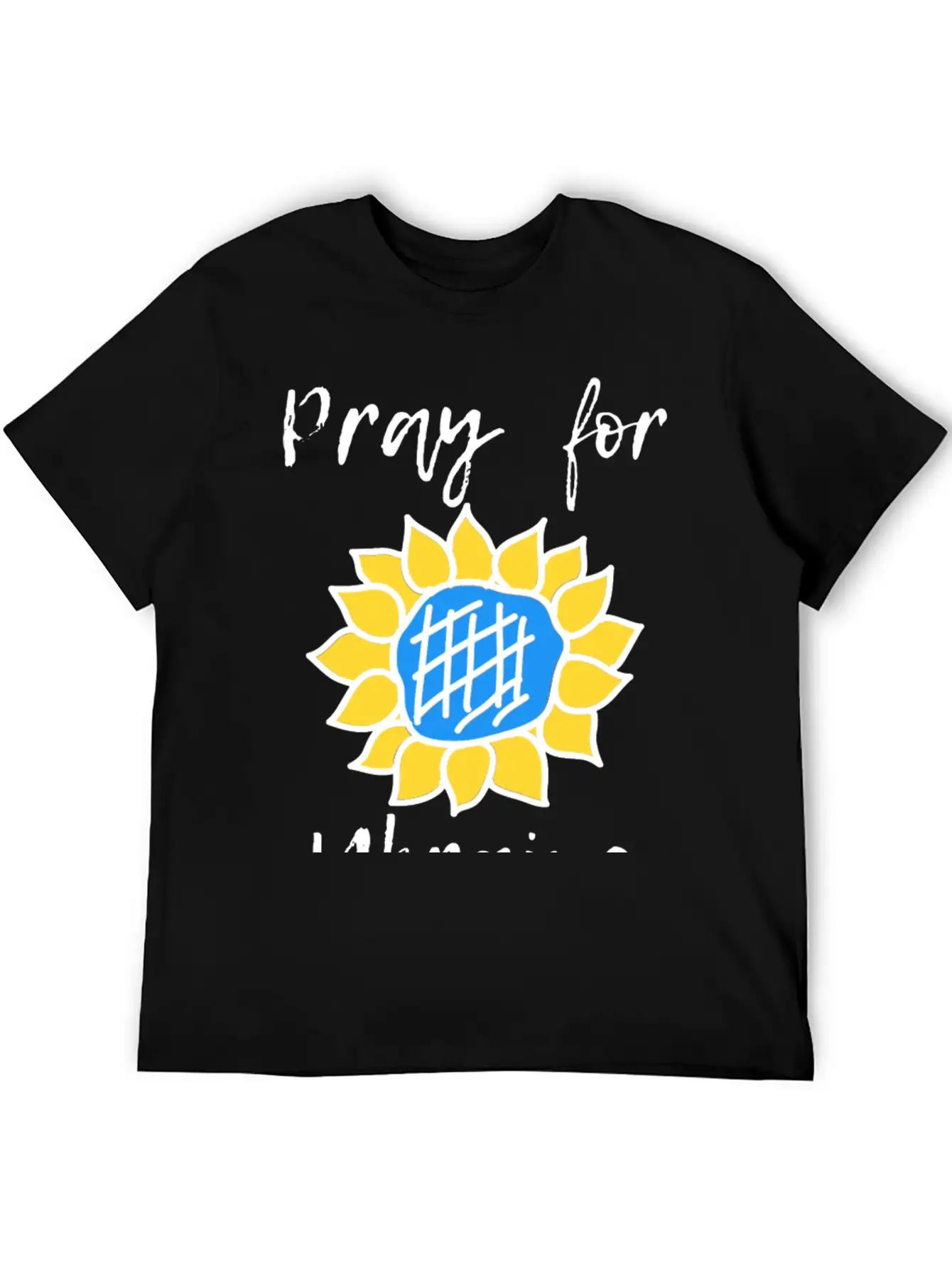 Pray For Ukraine Sunflower Lightweight Cotton T-Shirt – Daily Comfort Graphic Shirt