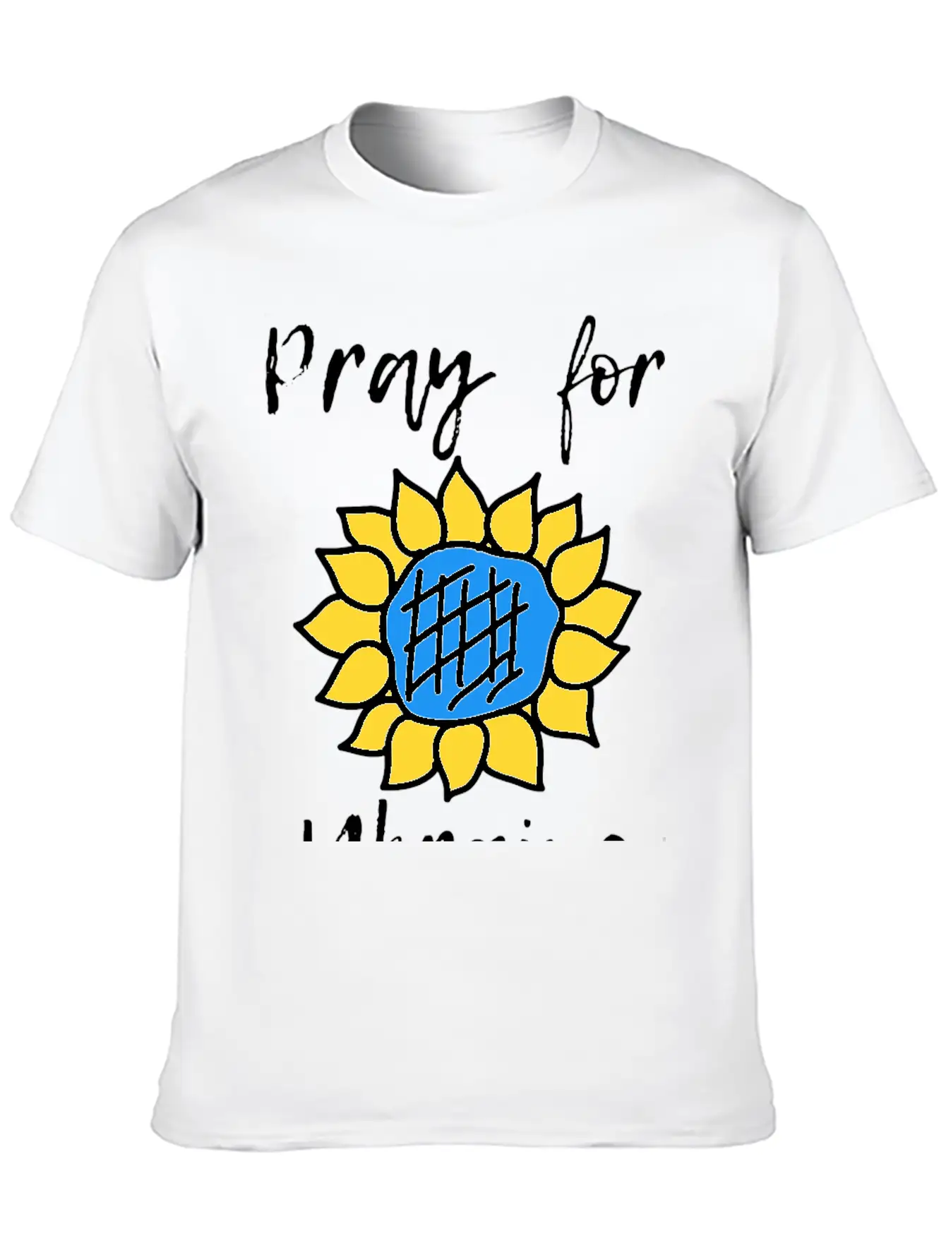 Pray For Ukraine Sunflower Lightweight Cotton T-Shirt – Daily Comfort Graphic Shirt