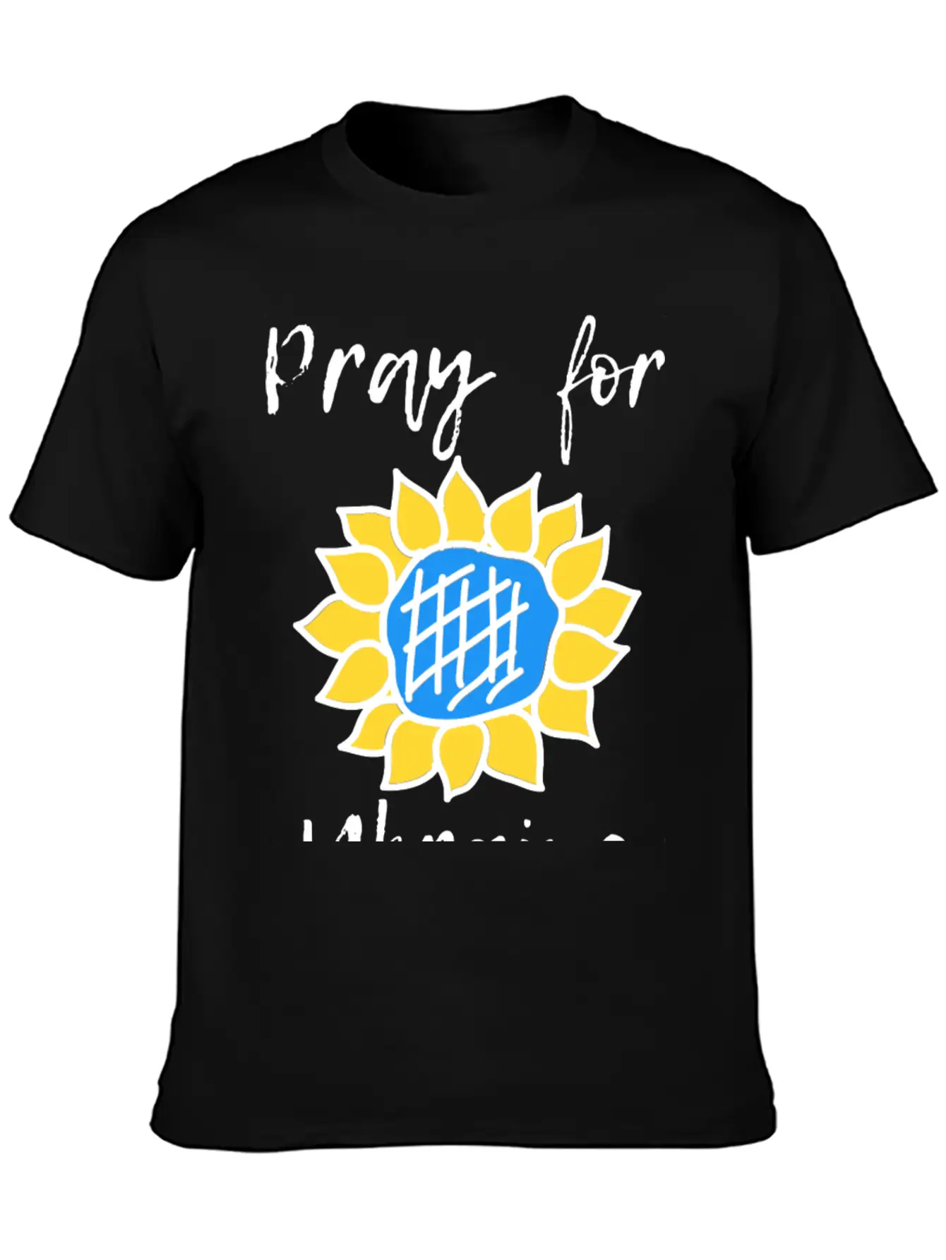 Pray For Ukraine Sunflower Lightweight Cotton T-Shirt – Daily Comfort Graphic Shirt