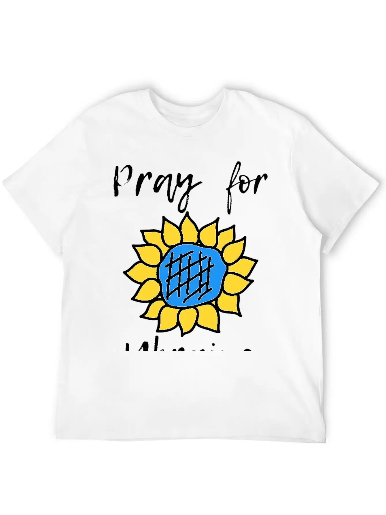 Pray For Ukraine Sunflower Lightweight Cotton T-Shirt – Daily Comfort Graphic Shirt
