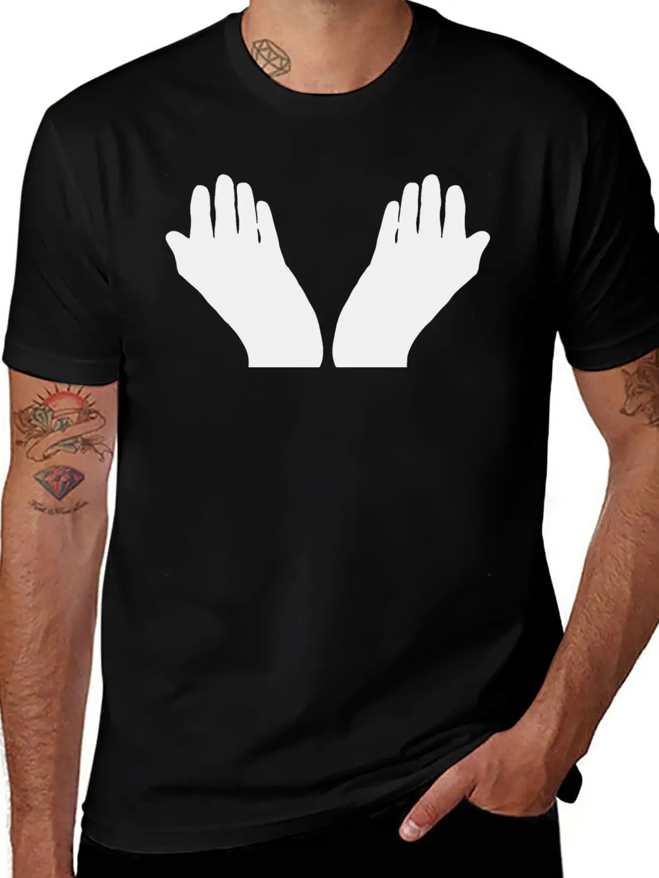 Prayer Hands Silhouette Soft Cotton Short Sleeve Tee – Unisex Wardrobe Staple