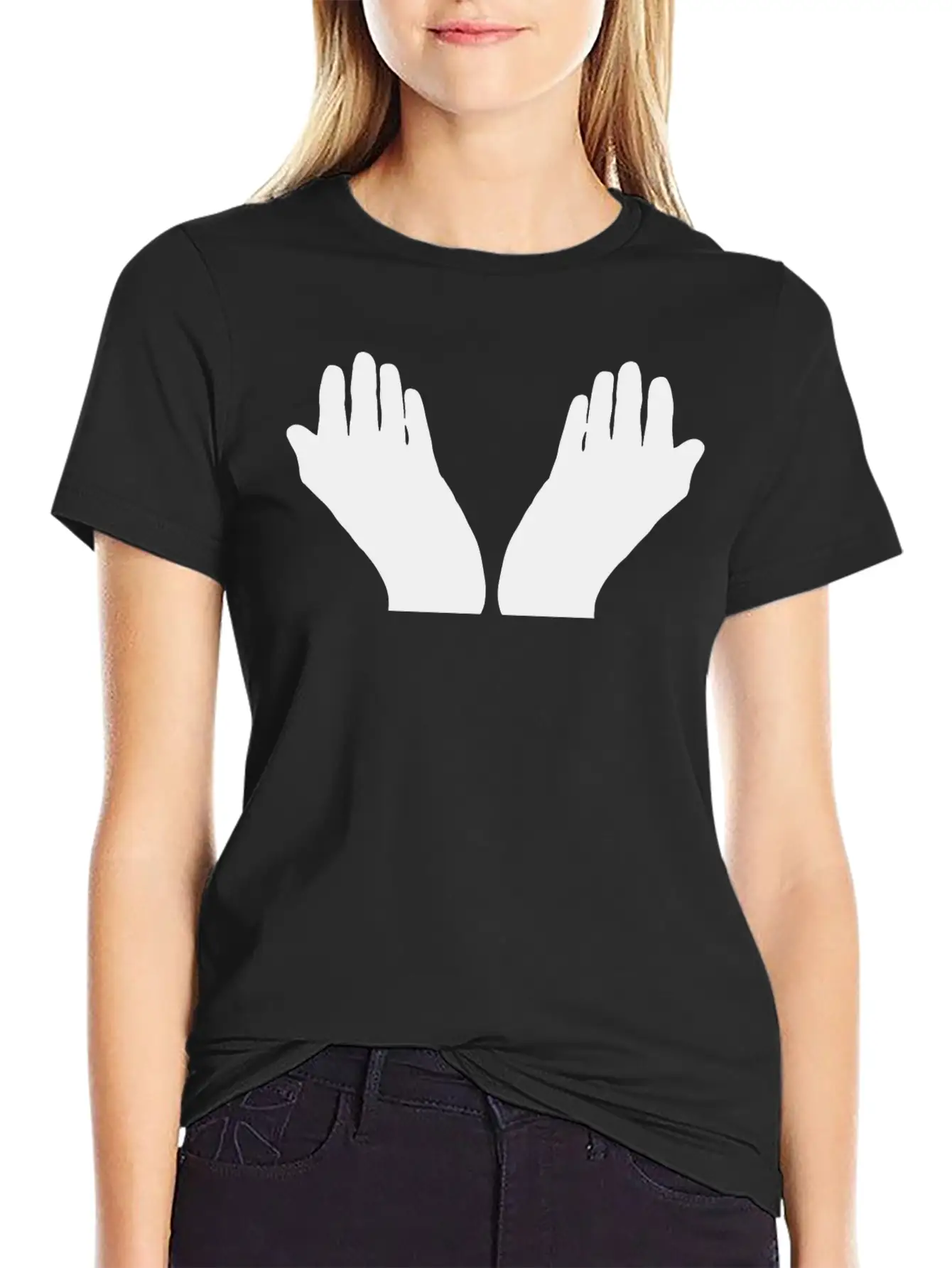 Prayer Hands Silhouette Soft Cotton Short Sleeve Tee – Unisex Wardrobe Staple