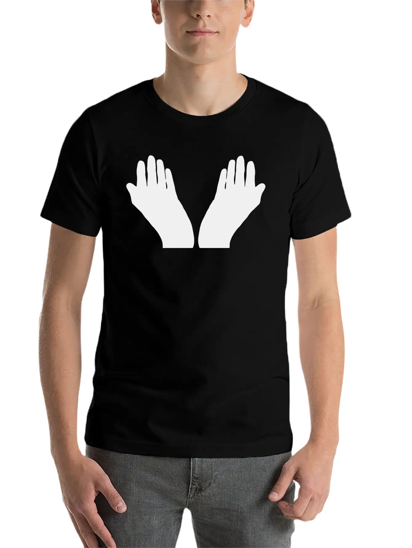 Prayer Hands Silhouette Soft Cotton Short Sleeve Tee – Unisex Wardrobe Staple