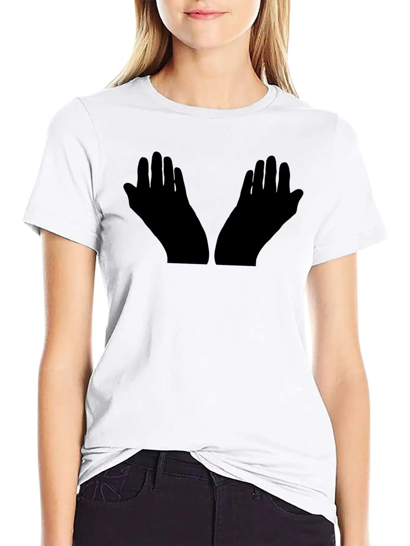 Prayer Hands Silhouette Soft Cotton Short Sleeve Tee – Unisex Wardrobe Staple