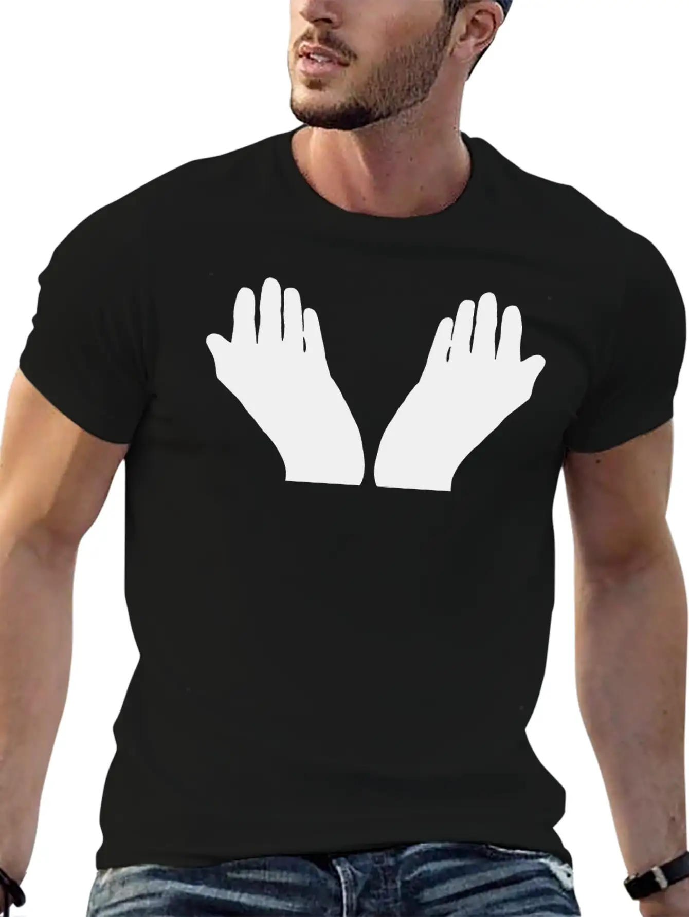 Prayer Hands Silhouette Soft Cotton Short Sleeve Tee – Unisex Wardrobe Staple