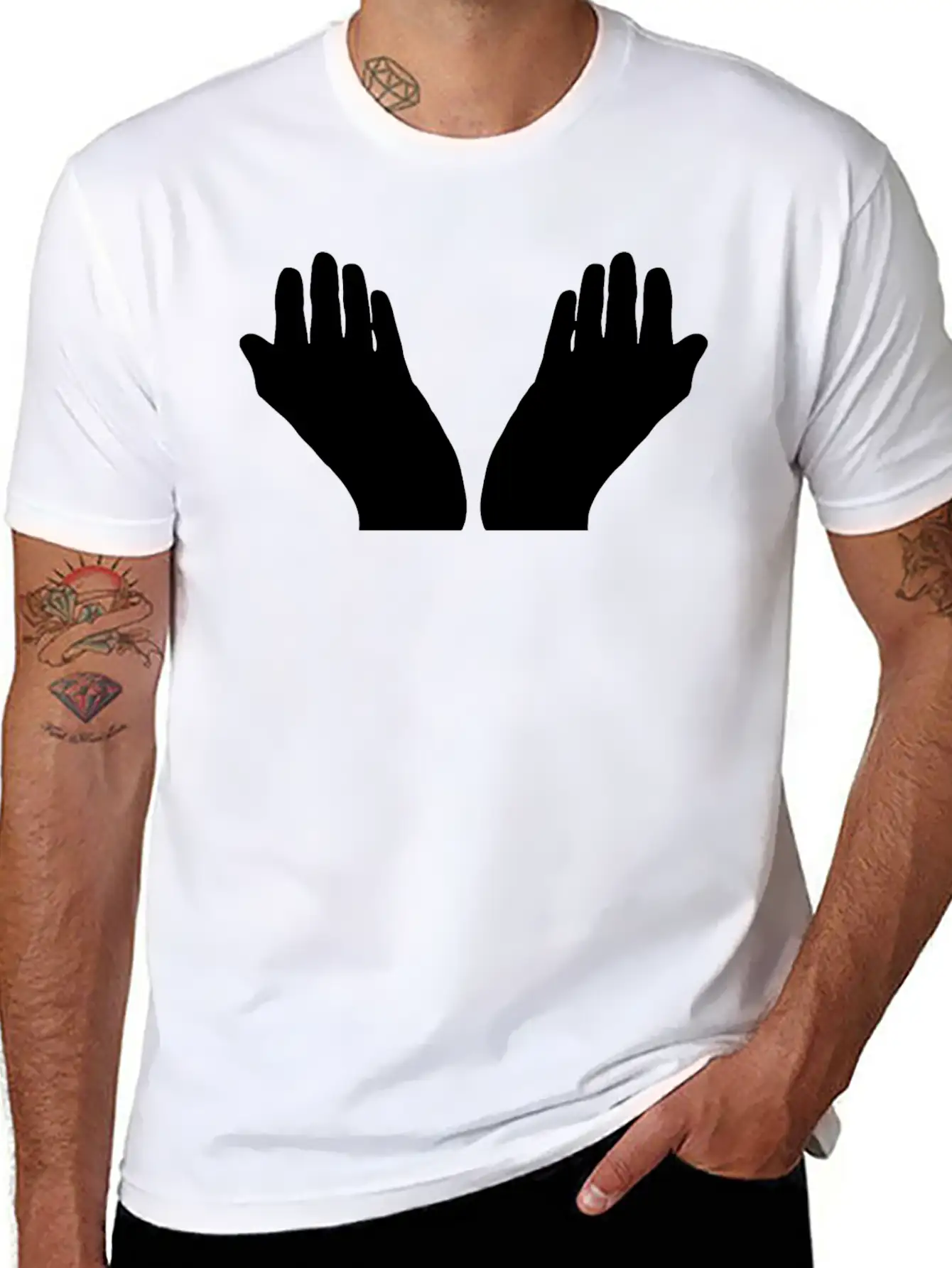 Prayer Hands Silhouette Soft Cotton Short Sleeve Tee – Unisex Wardrobe Staple