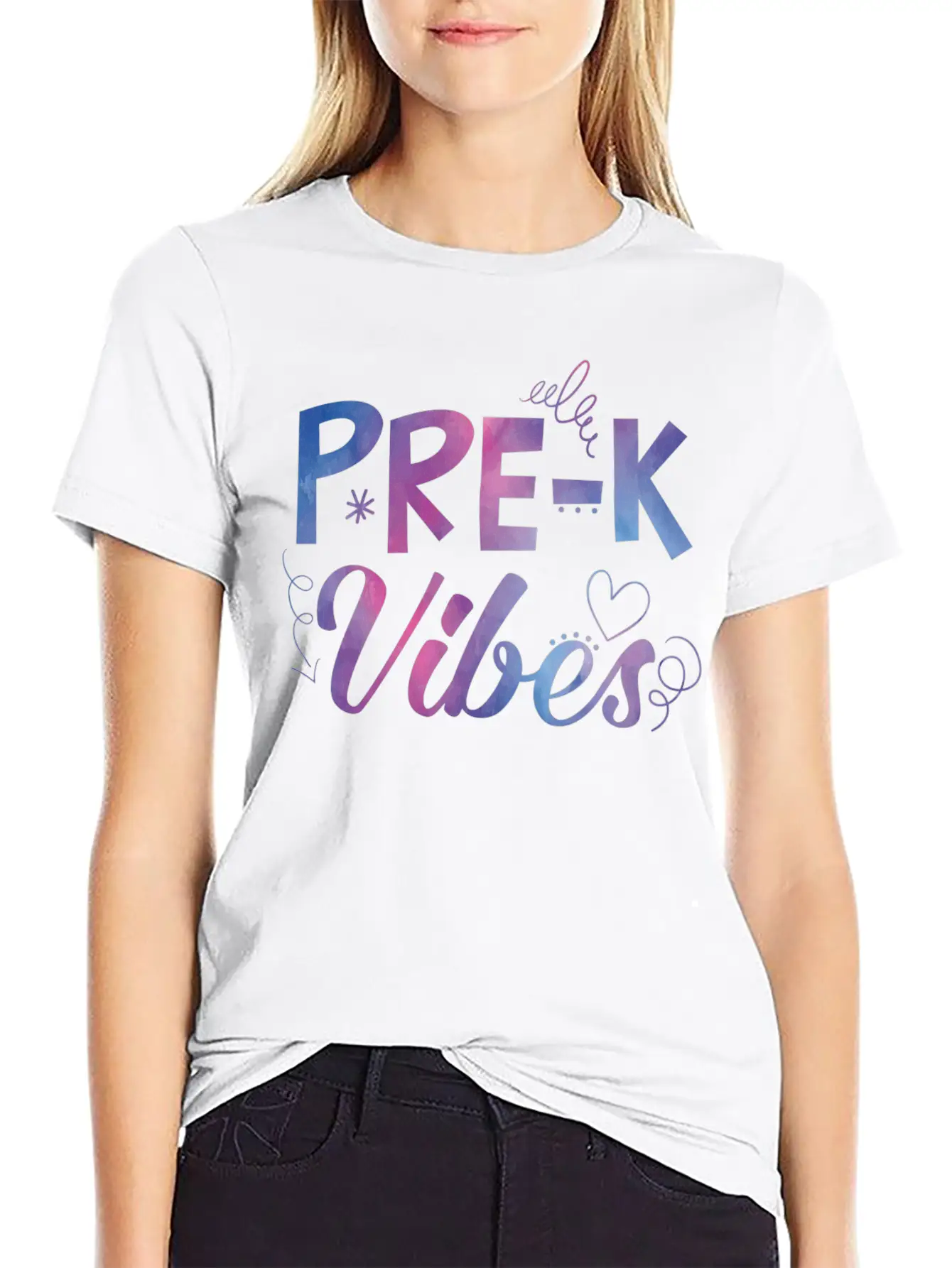 Pre-k Vibes Back To School Tie Dye Teacher Student Lightweight Cotton T-Shirt – Daily Comfort Graphic Shirt