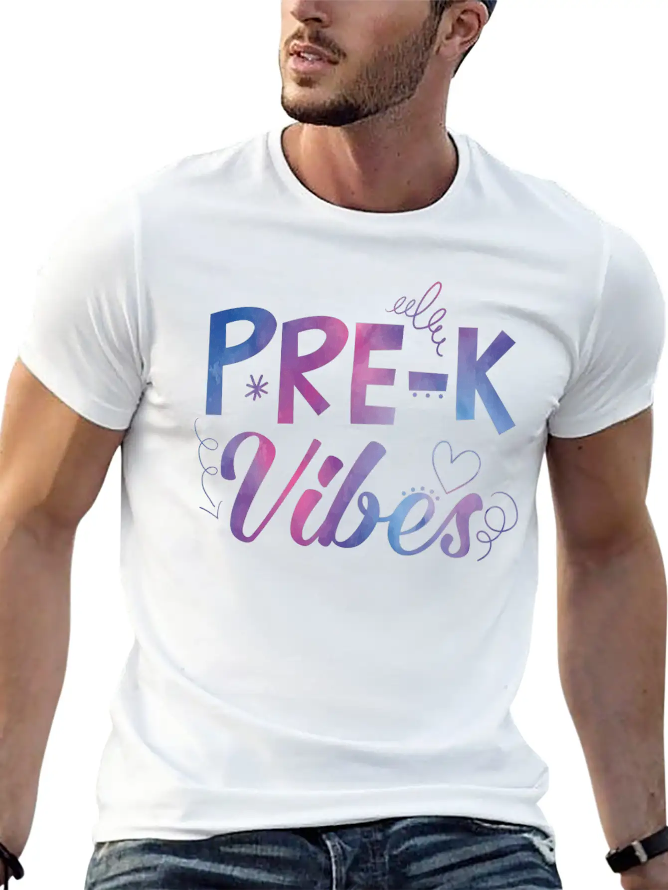 Pre-k Vibes Back To School Tie Dye Teacher Student Lightweight Cotton T-Shirt – Daily Comfort Graphic Shirt