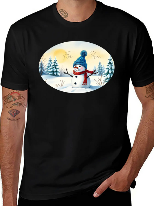 Present Sticker - Snowman - For You Essential Cotton Tee For Daily Outfits – Unisex Style
