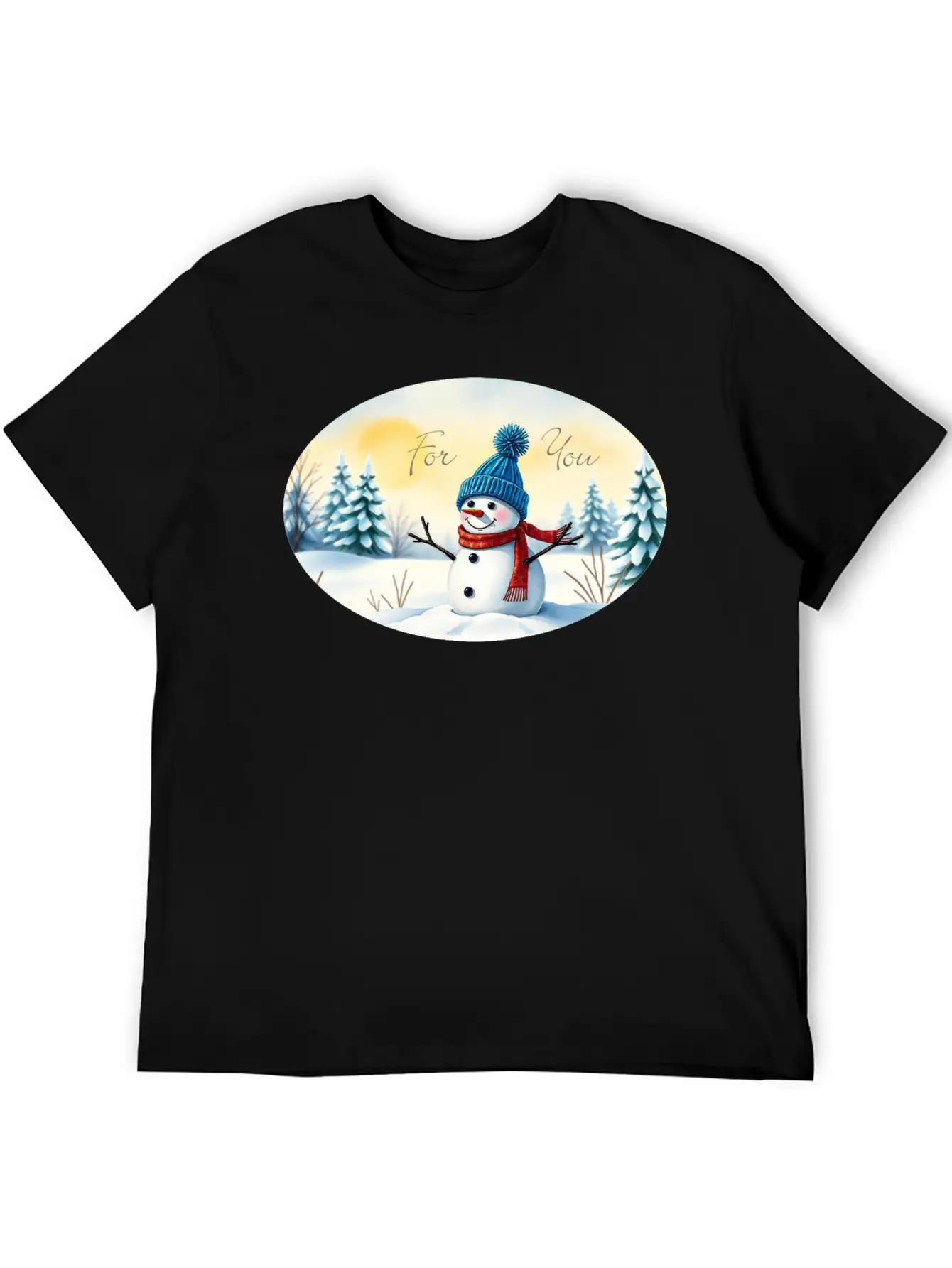 Present Sticker - Snowman - For You Essential Cotton Tee For Daily Outfits – Unisex Style