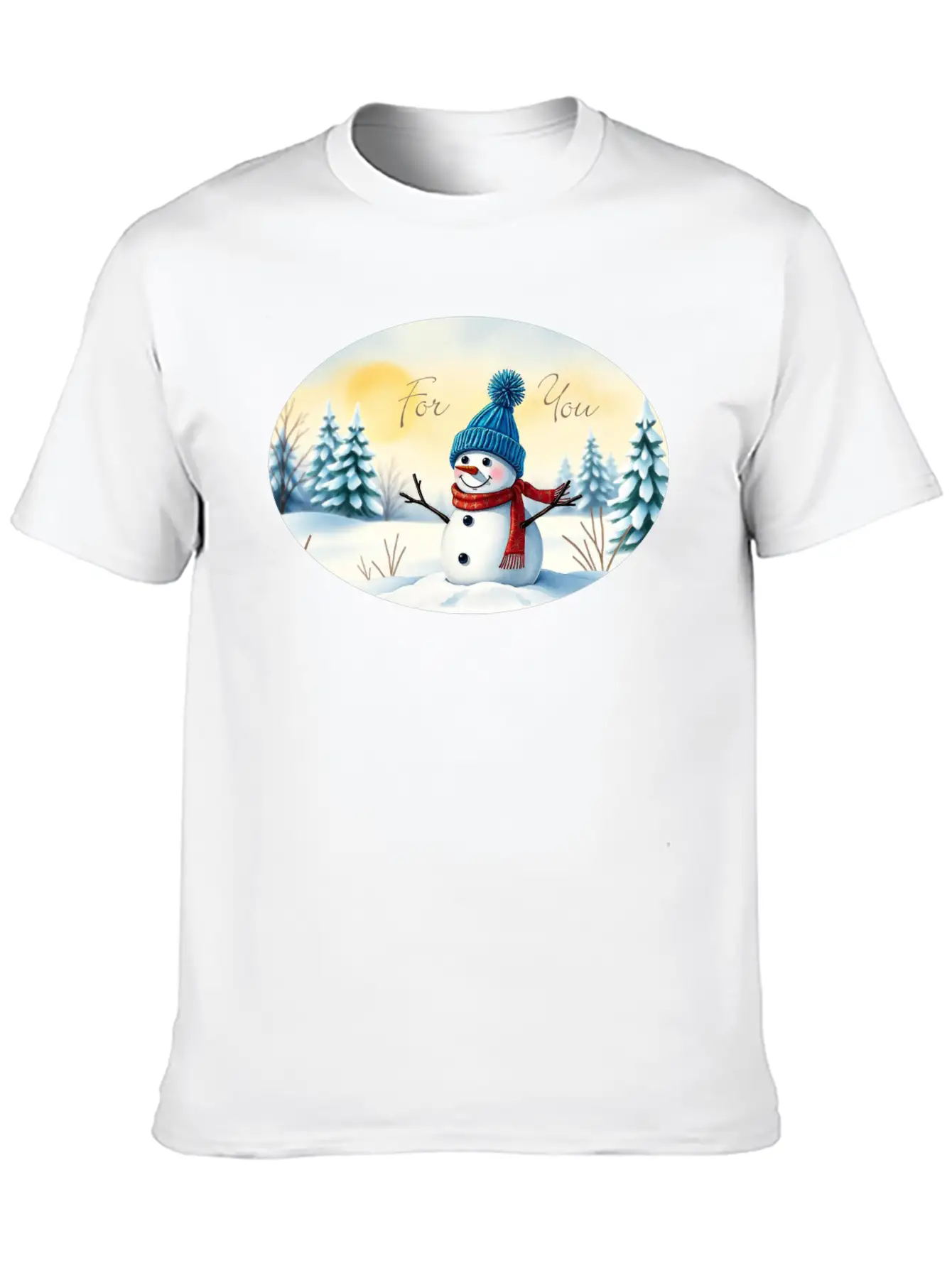 Present Sticker - Snowman - For You Essential Cotton Tee For Daily Outfits – Unisex Style
