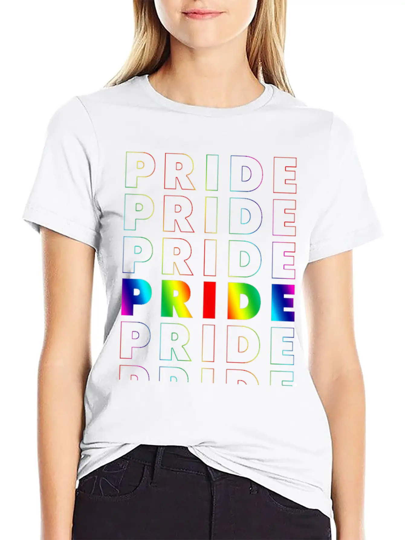 Pride Gradient Repeat Soft Cotton Short Sleeve Tee – Unisex Wardrobe Staple