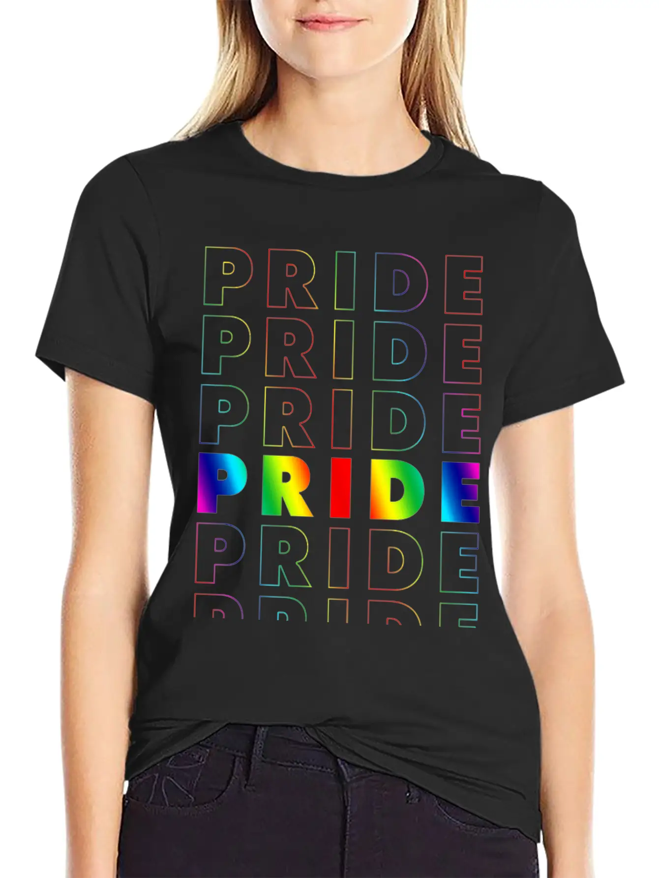 Pride Gradient Repeat Soft Cotton Short Sleeve Tee – Unisex Wardrobe Staple
