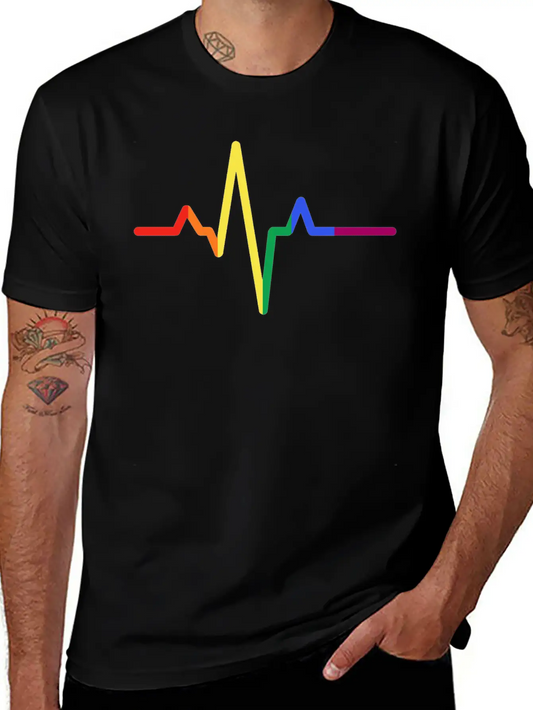 Pride Heartbeat Colors, Pride Colors Gift Basic Graphic T-Shirt – Daily Comfort In Soft Cotton