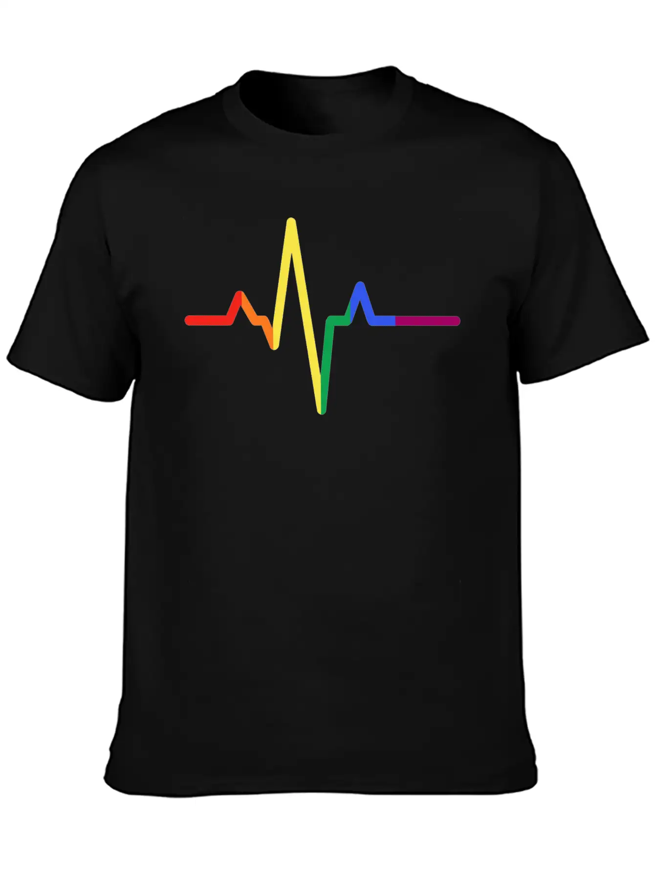 Pride Heartbeat Colors, Pride Colors Gift Basic Graphic T-Shirt – Daily Comfort In Soft Cotton