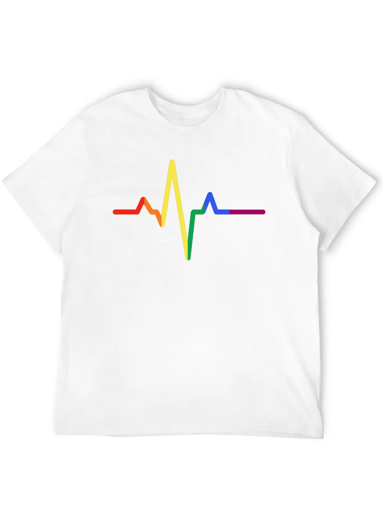 Pride Heartbeat Colors, Pride Colors Gift Basic Graphic T-Shirt – Daily Comfort In Soft Cotton