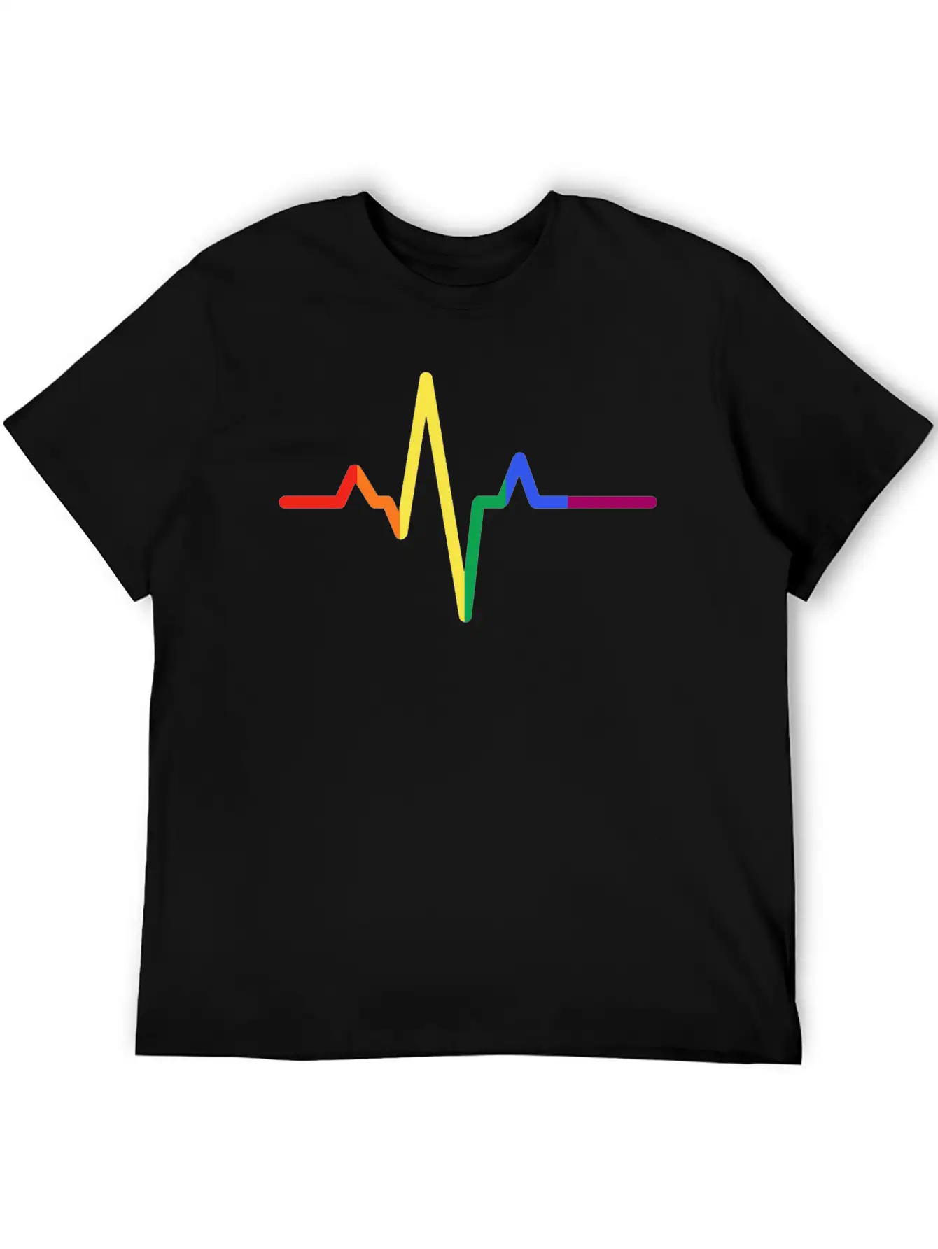 Pride Heartbeat Colors, Pride Colors Gift Basic Graphic T-Shirt – Daily Comfort In Soft Cotton