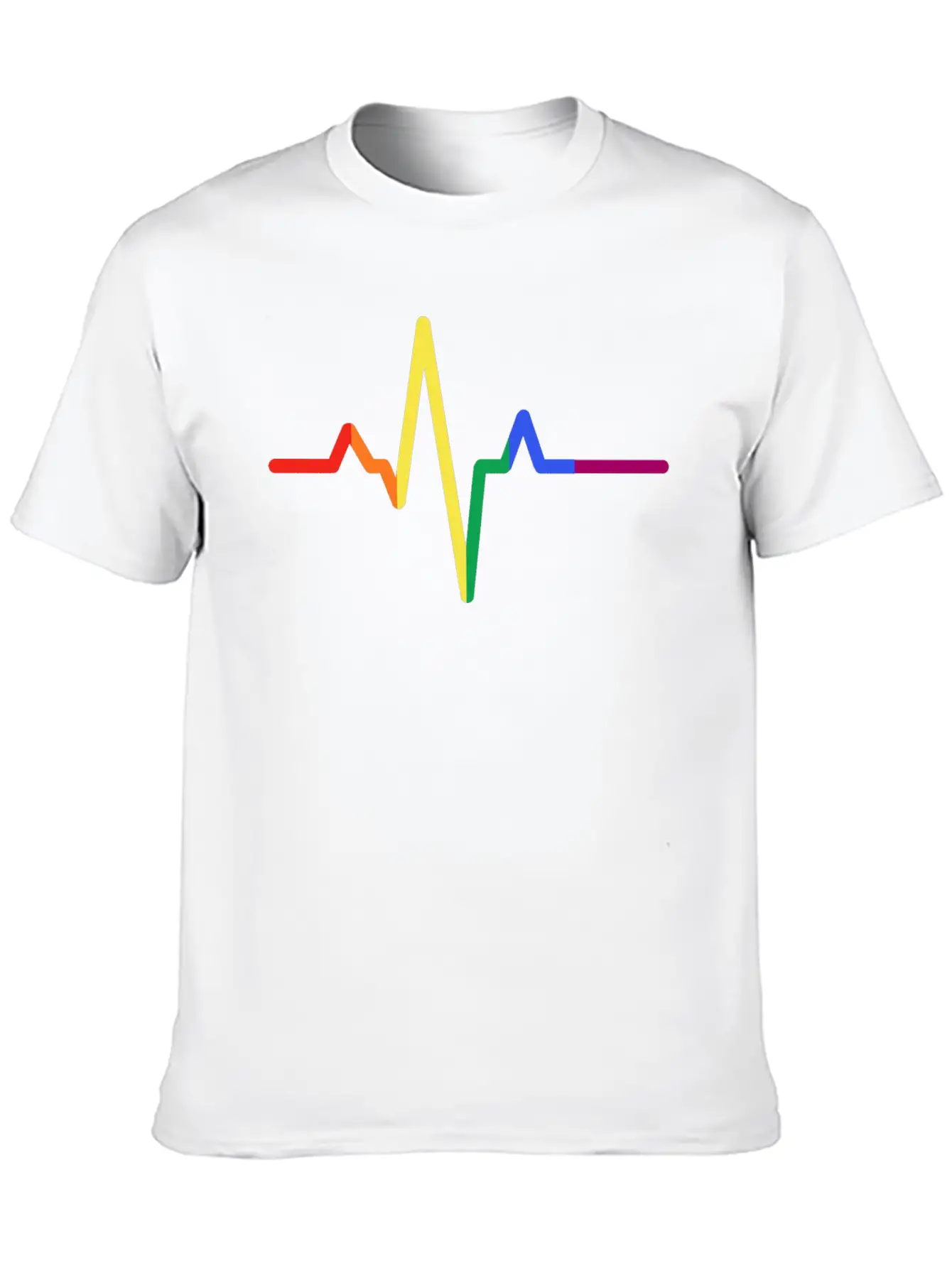 Pride Heartbeat Colors, Pride Colors Gift Basic Graphic T-Shirt – Daily Comfort In Soft Cotton