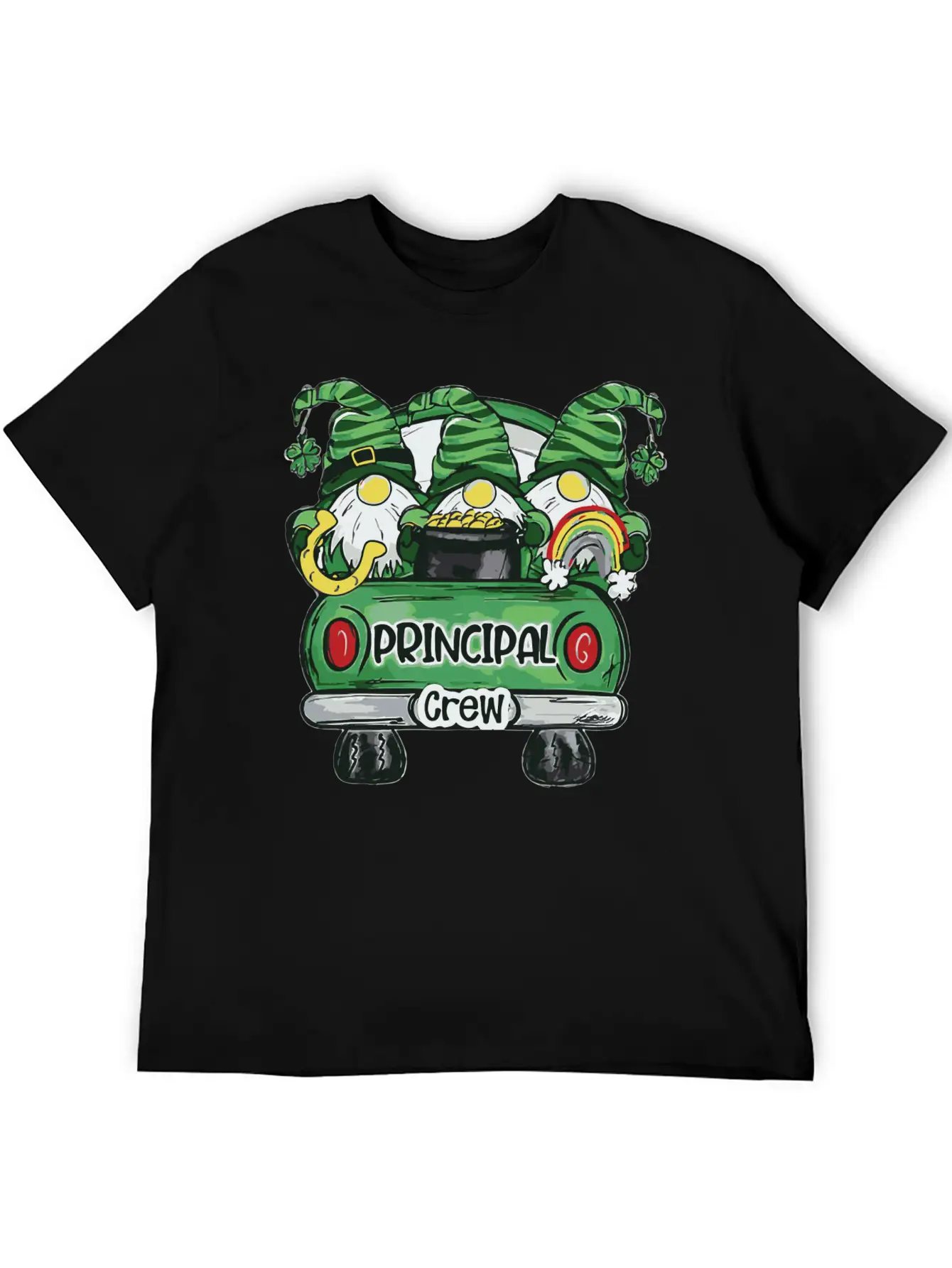 Principal Crew Gnomies Truck St Patrick Teacher Basic Graphic T-Shirt – Daily Comfort In Soft Cotton