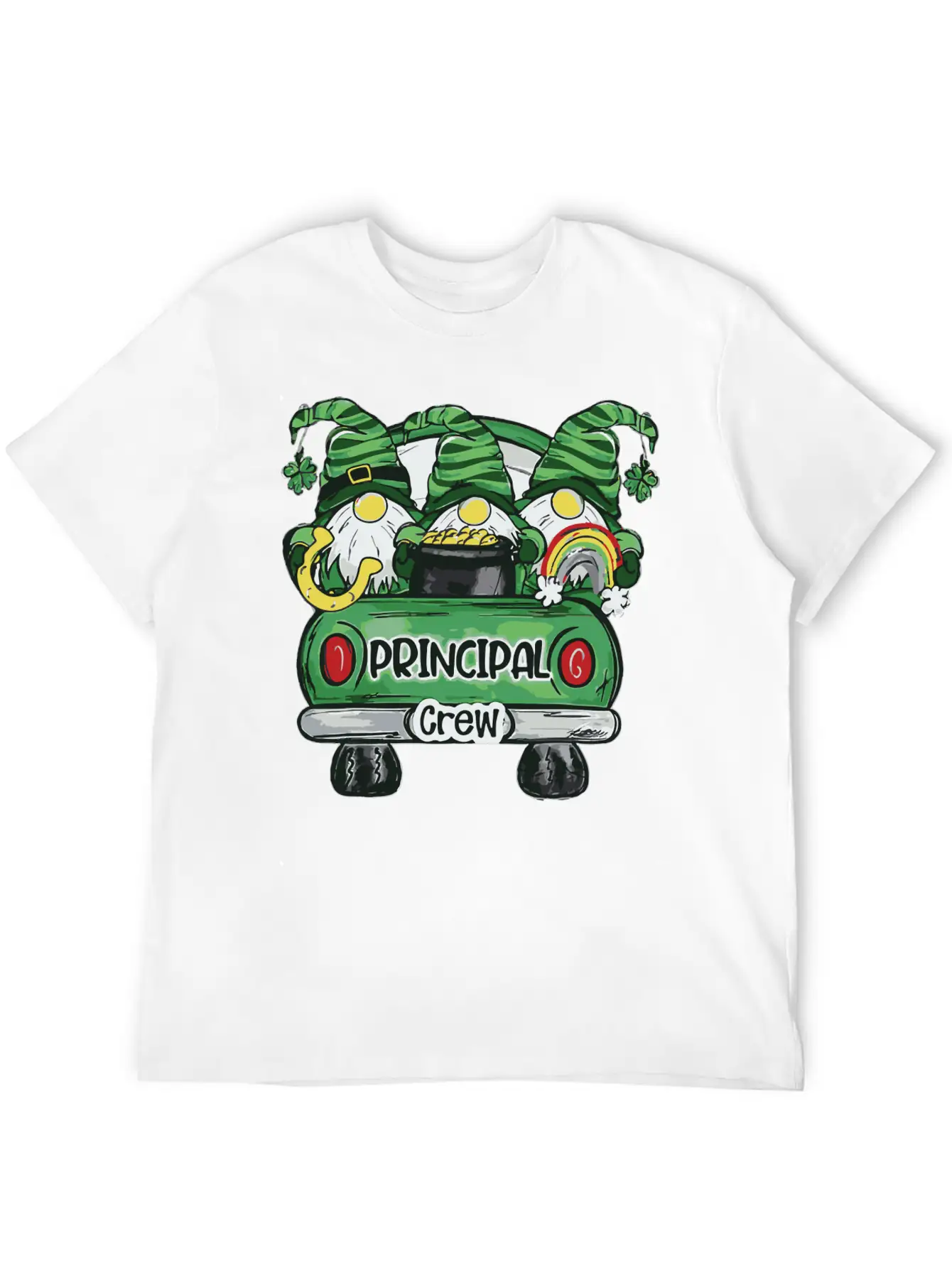 Principal Crew Gnomies Truck St Patrick Teacher Basic Graphic T-Shirt – Daily Comfort In Soft Cotton