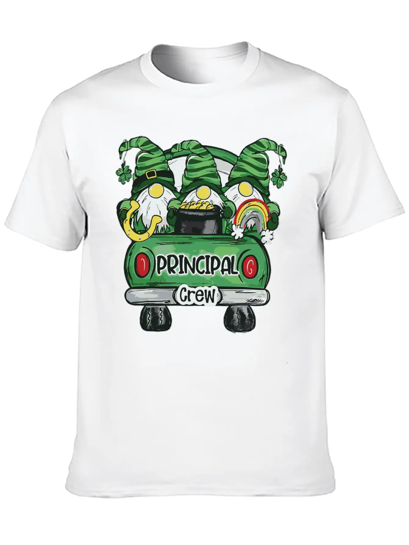 Principal Crew Gnomies Truck St Patrick Teacher Basic Graphic T-Shirt – Daily Comfort In Soft Cotton