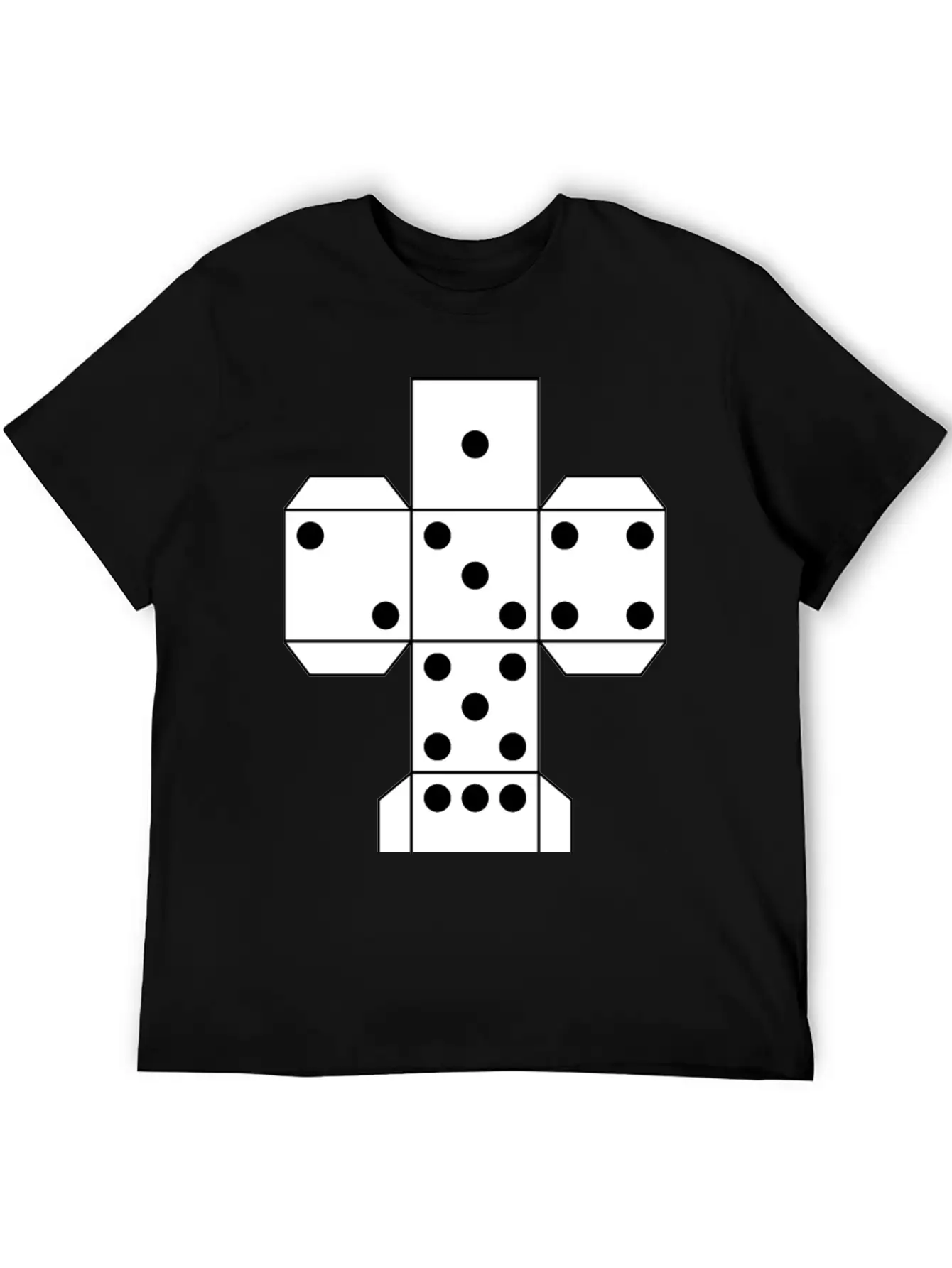 Printable Die Dice | Black And White Color Dice Unisex Casual T-Shirt – Clean Design For Daily Comfort