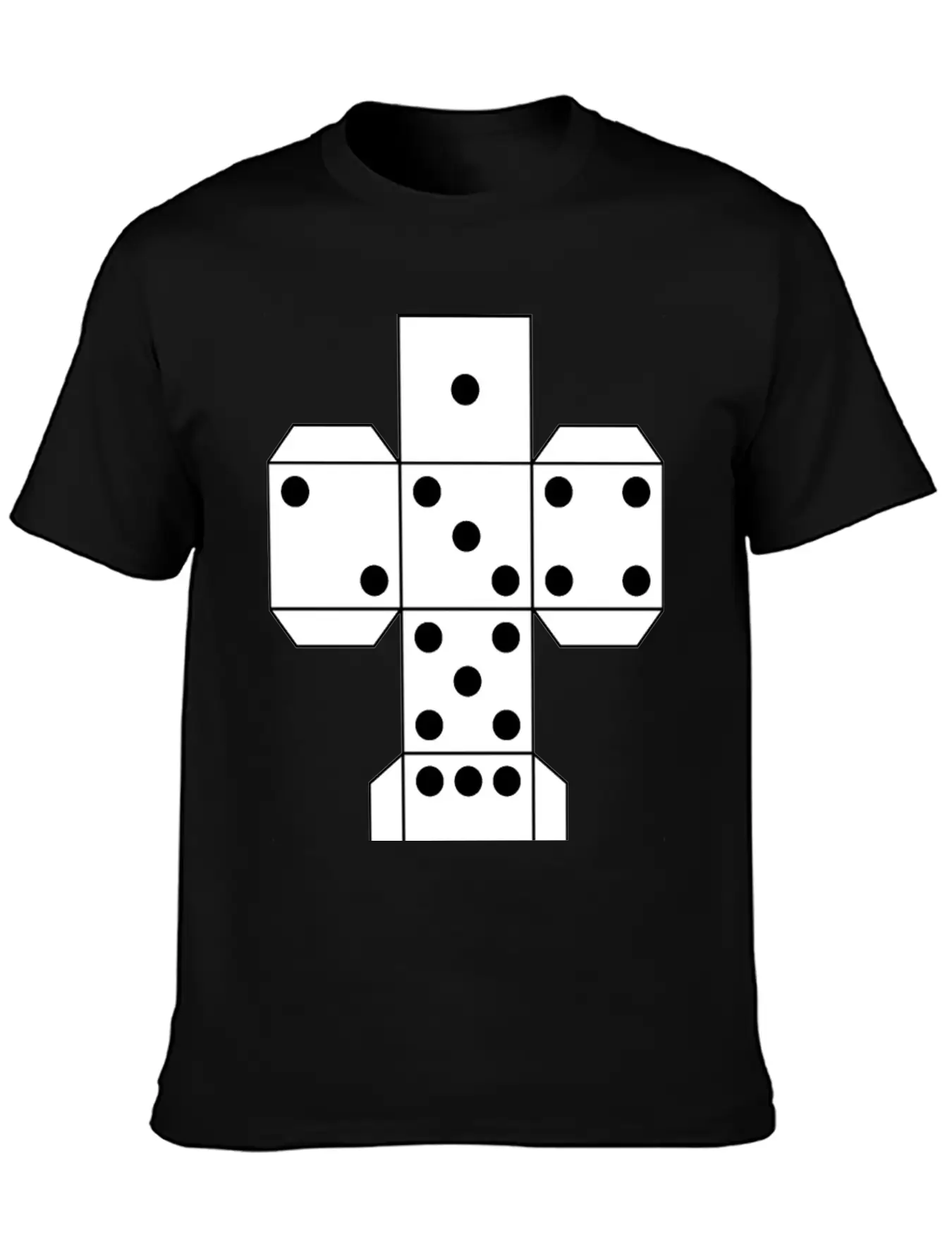 Printable Die Dice | Black And White Color Dice Unisex Casual T-Shirt – Clean Design For Daily Comfort