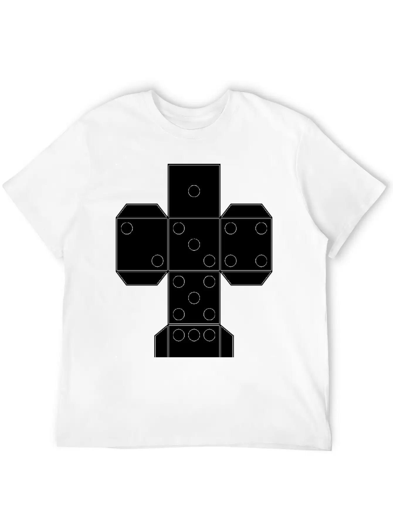 Printable Die Dice | Black And White Color Dice Unisex Casual T-Shirt – Clean Design For Daily Comfort