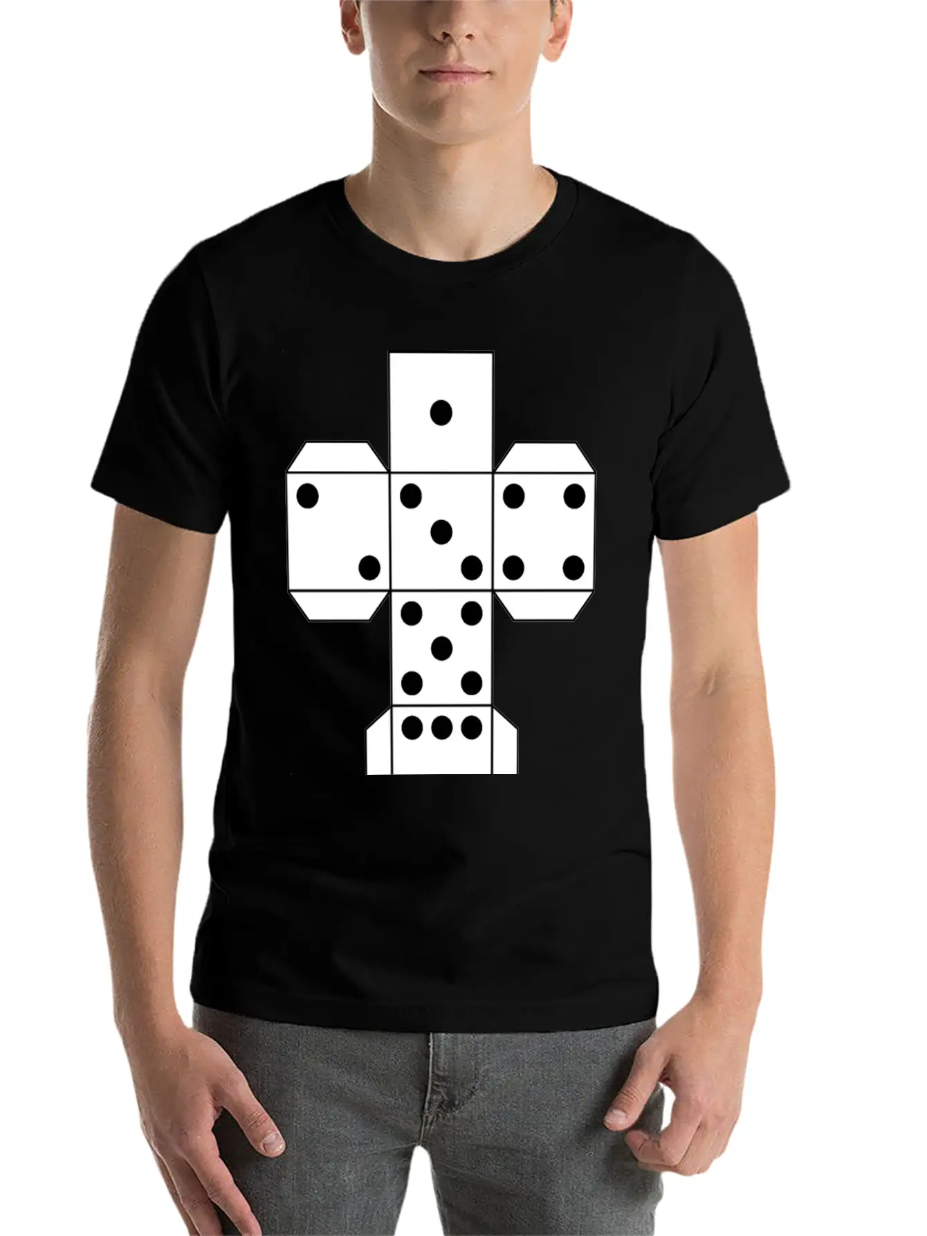 Printable Die Dice | Black And White Color Dice Unisex Casual T-Shirt – Clean Design For Daily Comfort
