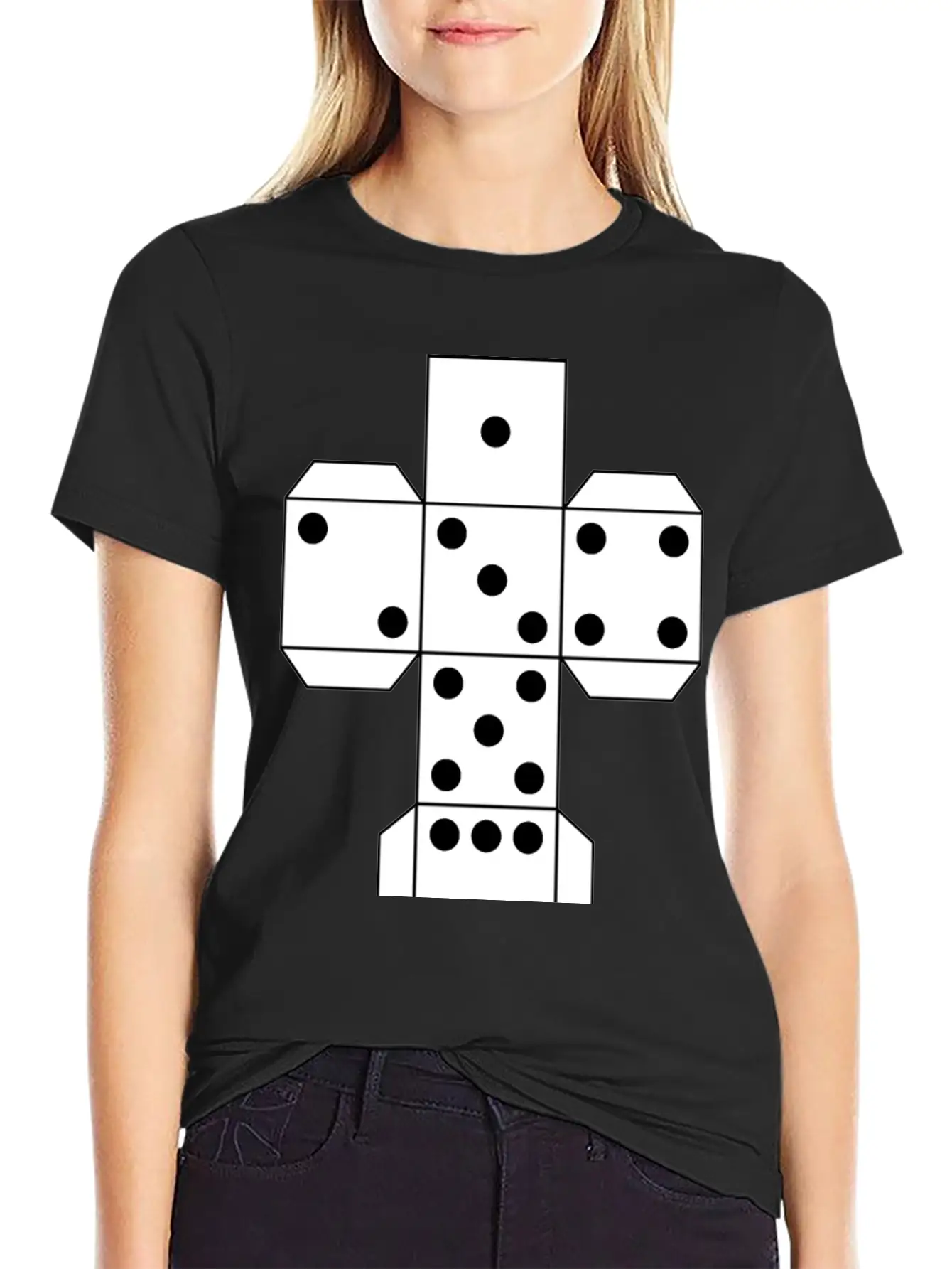 Printable Die Dice | Black And White Color Dice Unisex Casual T-Shirt – Clean Design For Daily Comfort
